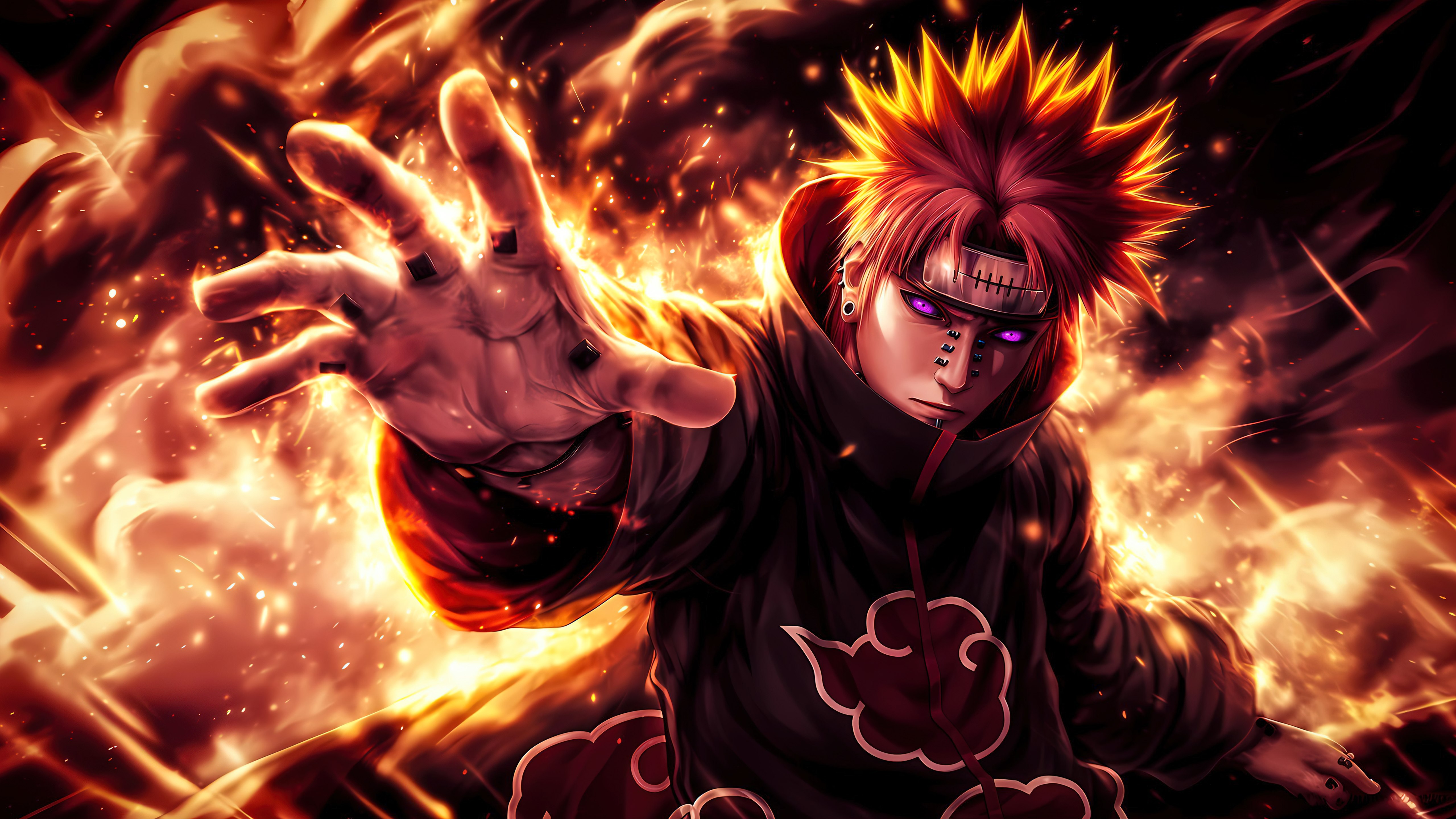 Naruto Uzumaki, Fogo, 5K, Arte de IA