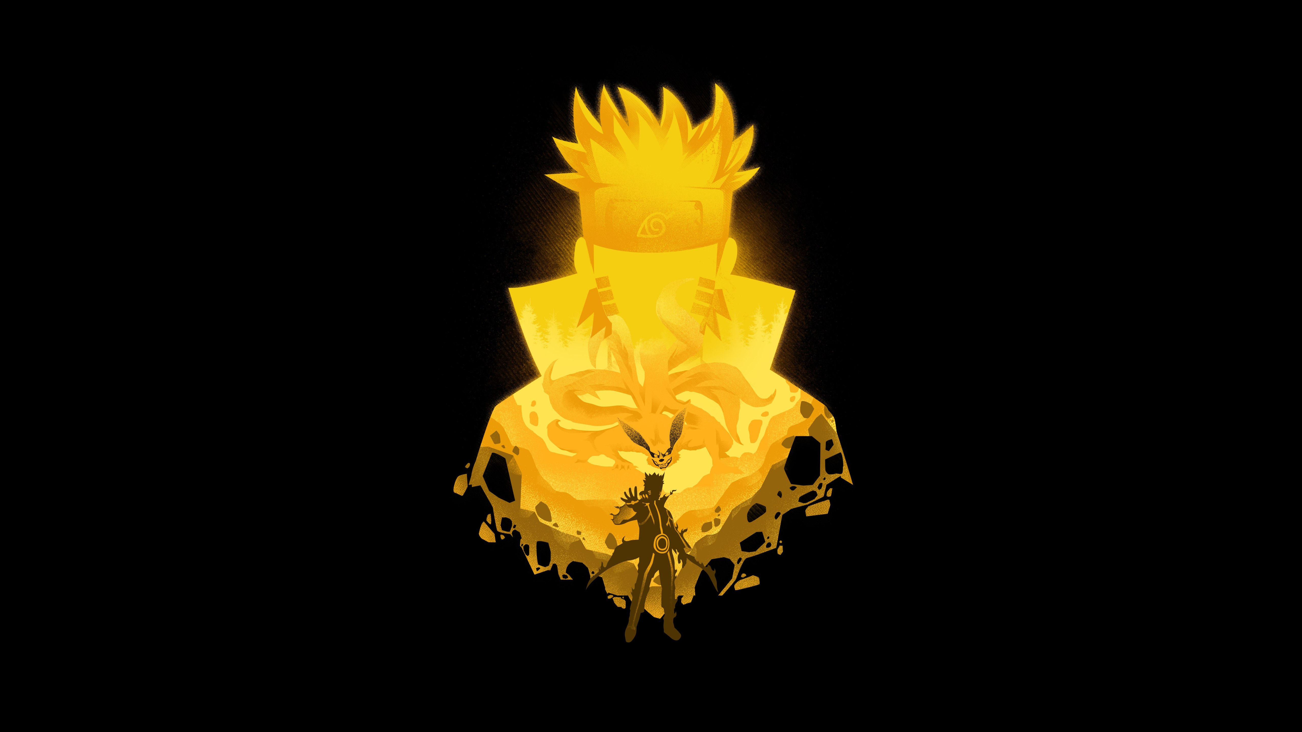 Naruto Uzumaki, 5K, Fundo preto