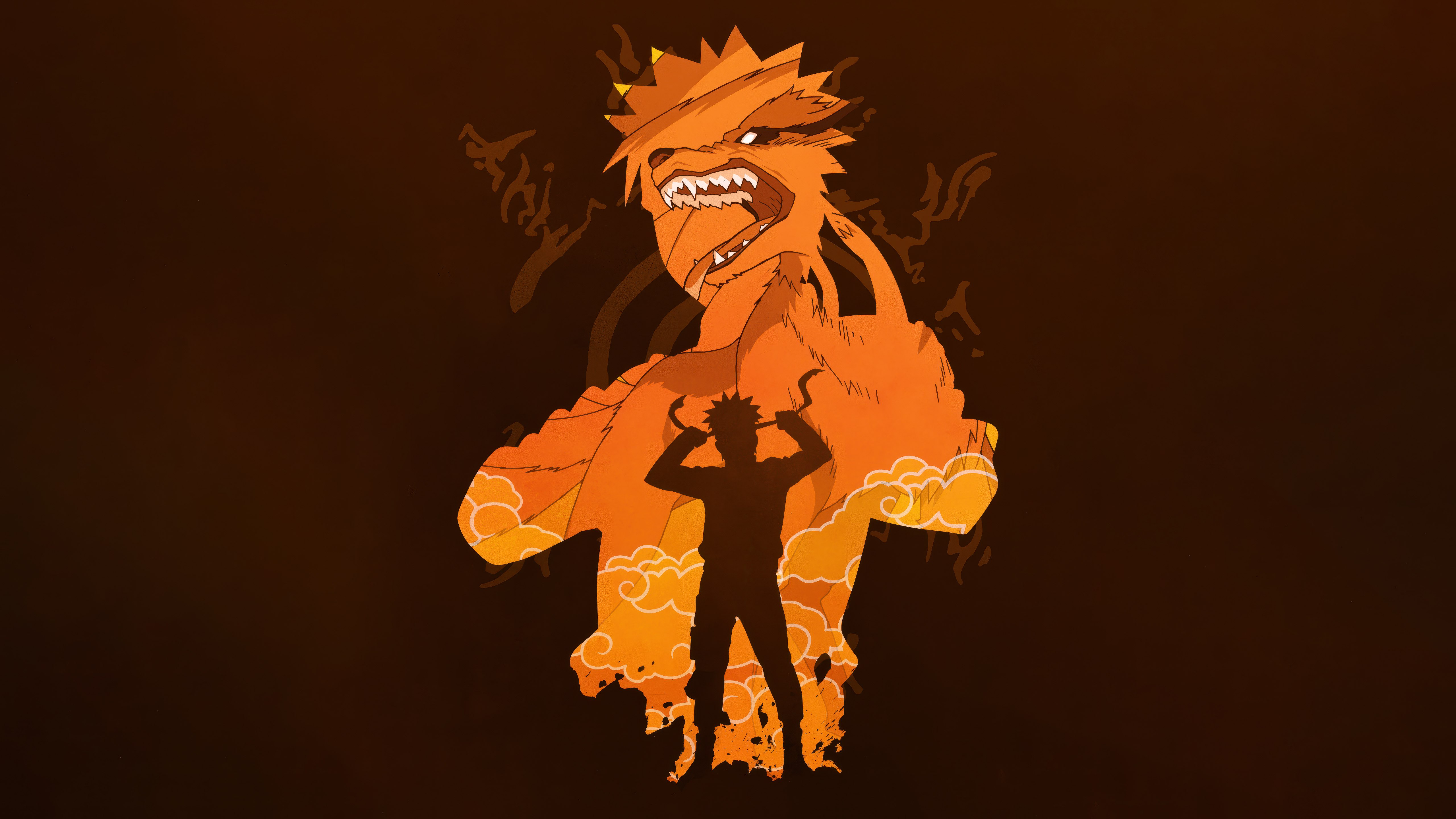 Naruto Uzumaki, Kuromi, Naruto Shippuden, Fundo marrom, 5K