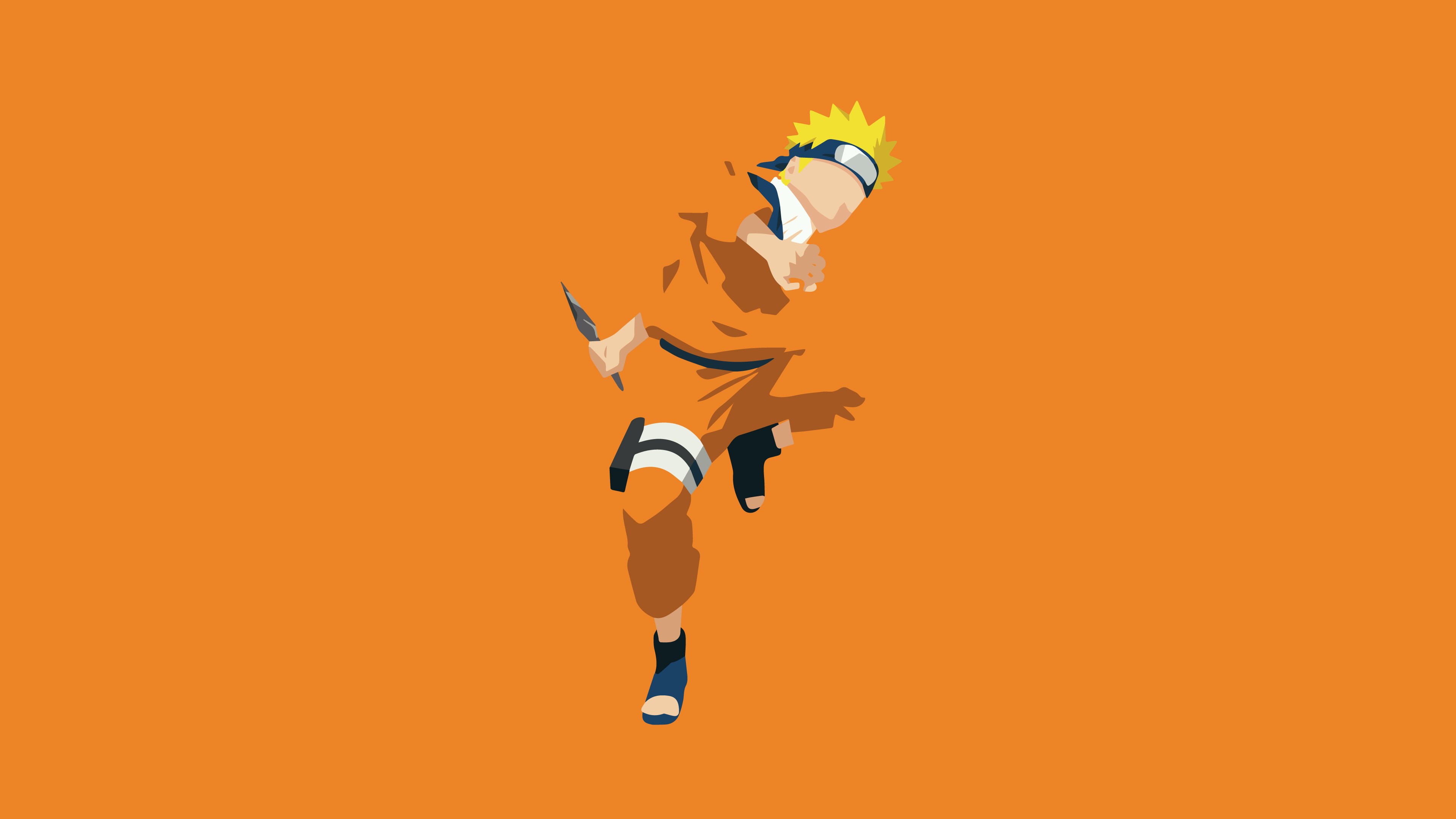 Naruto Uzumaki, Minimalista, Fundo laranja