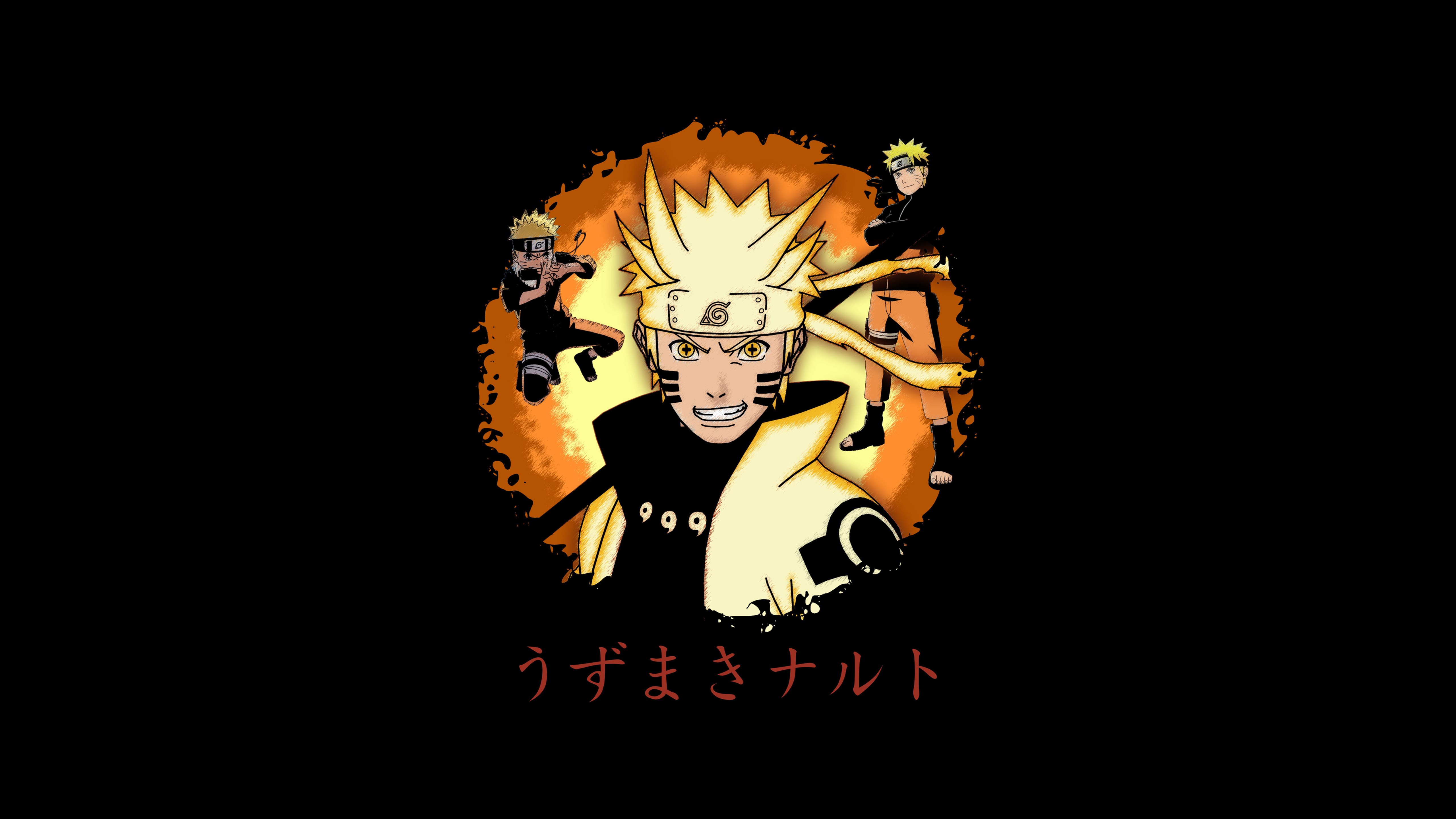 Naruto Uzumaki, Tema escuro, 5K, Fundo preto
