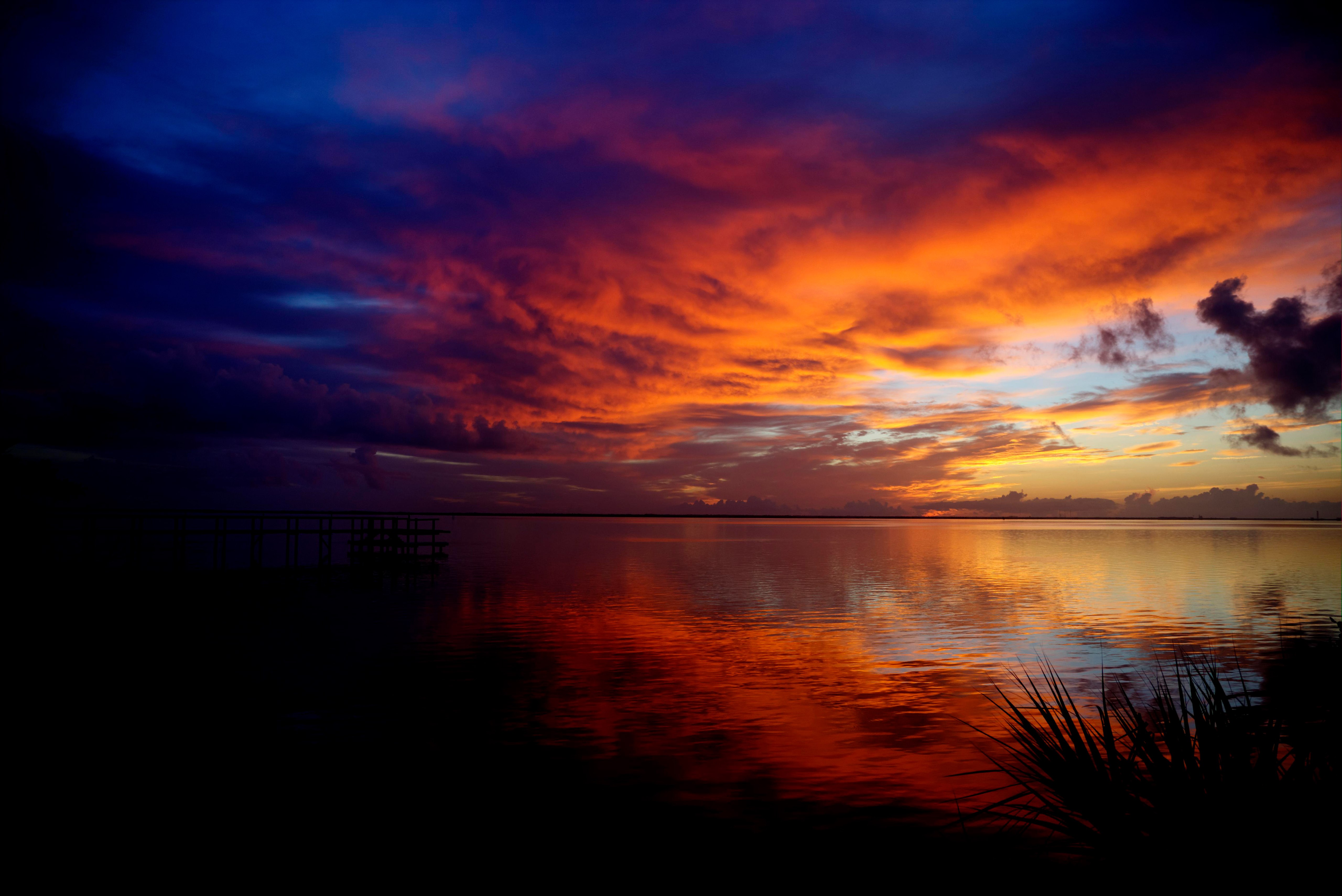 Nascer do sol, Indian River, Flórida, Alvorada, EUA, 5K