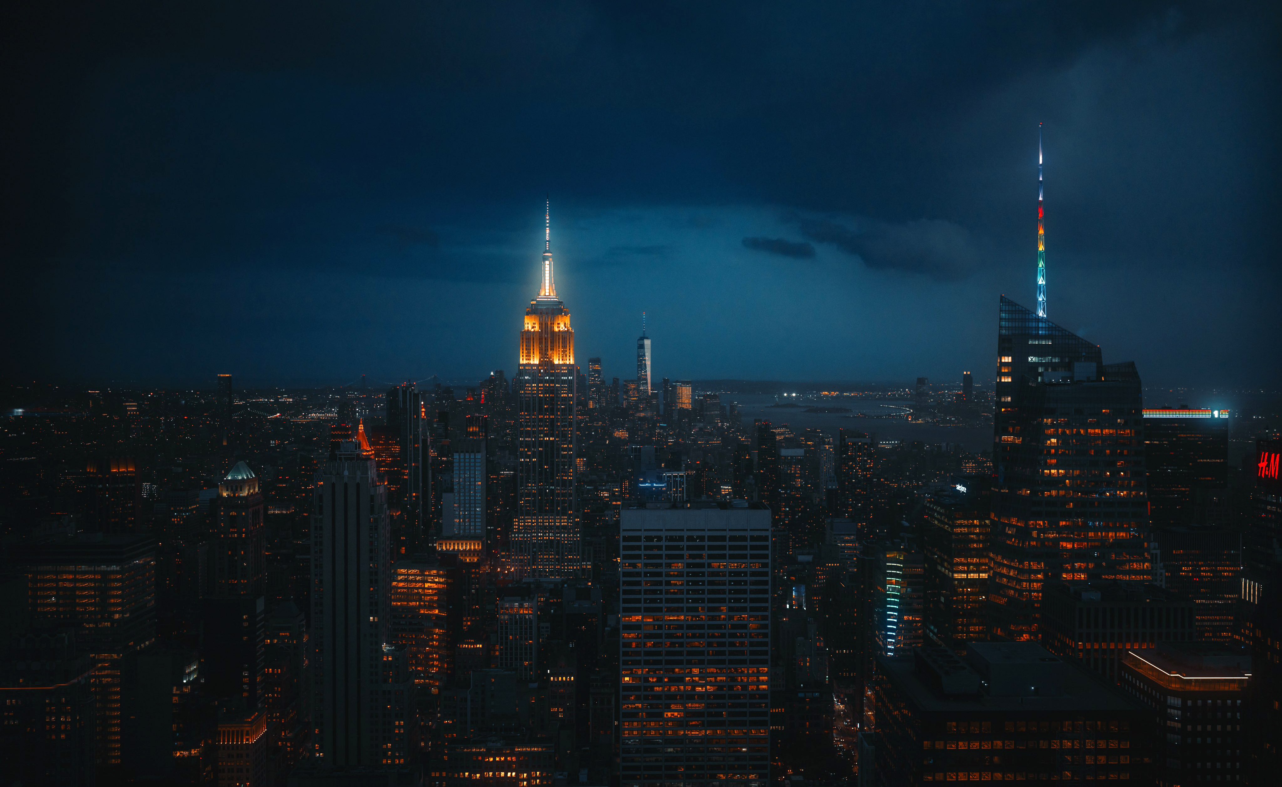Nova York, Noite, Paisagem urbana, Estética escura, Empire State Building, EUA