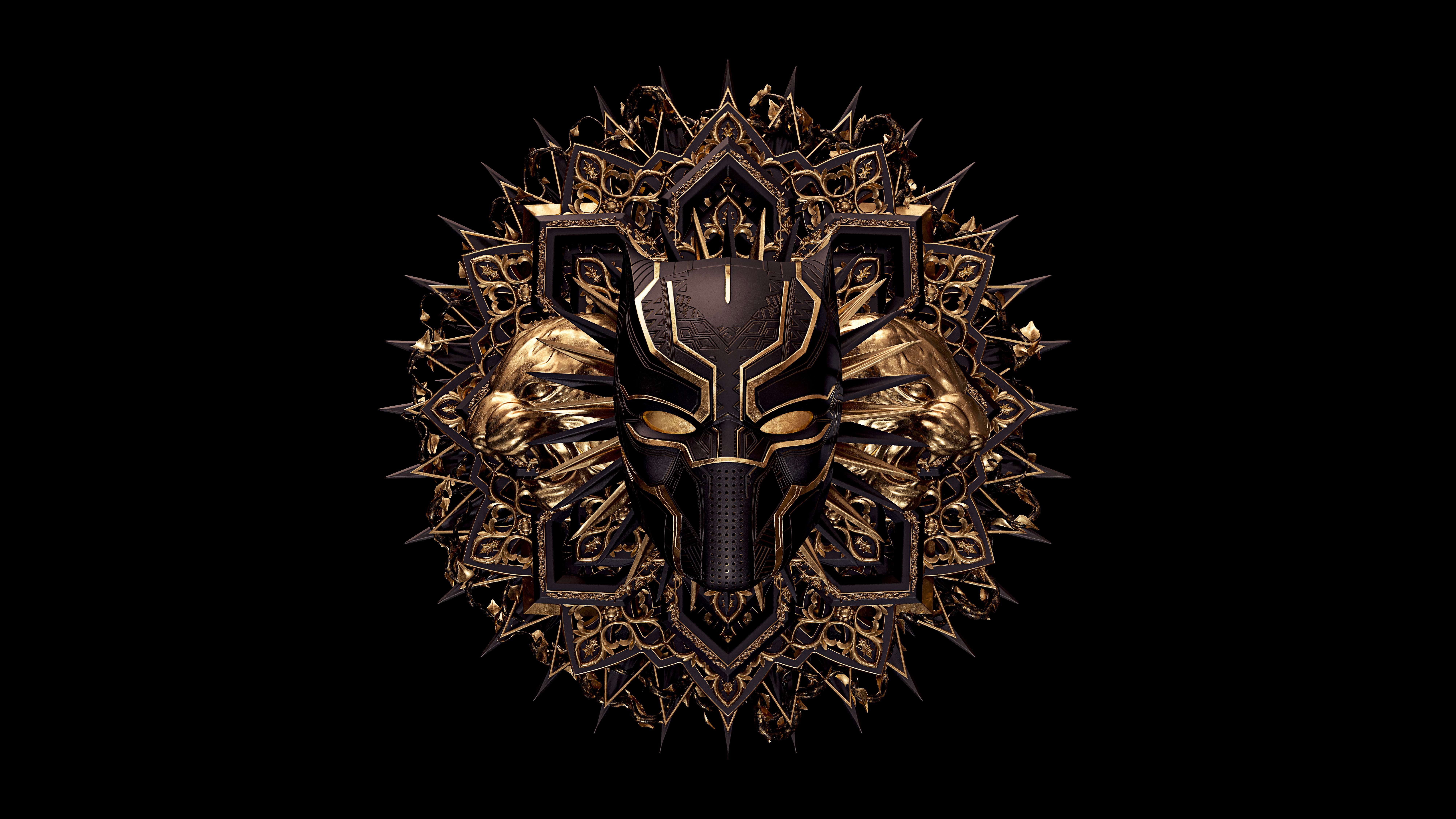 Pantera Negra, Super-heróis da Marvel, Fundo preto, Marvel Comics, AMOLED, 5K, 8K