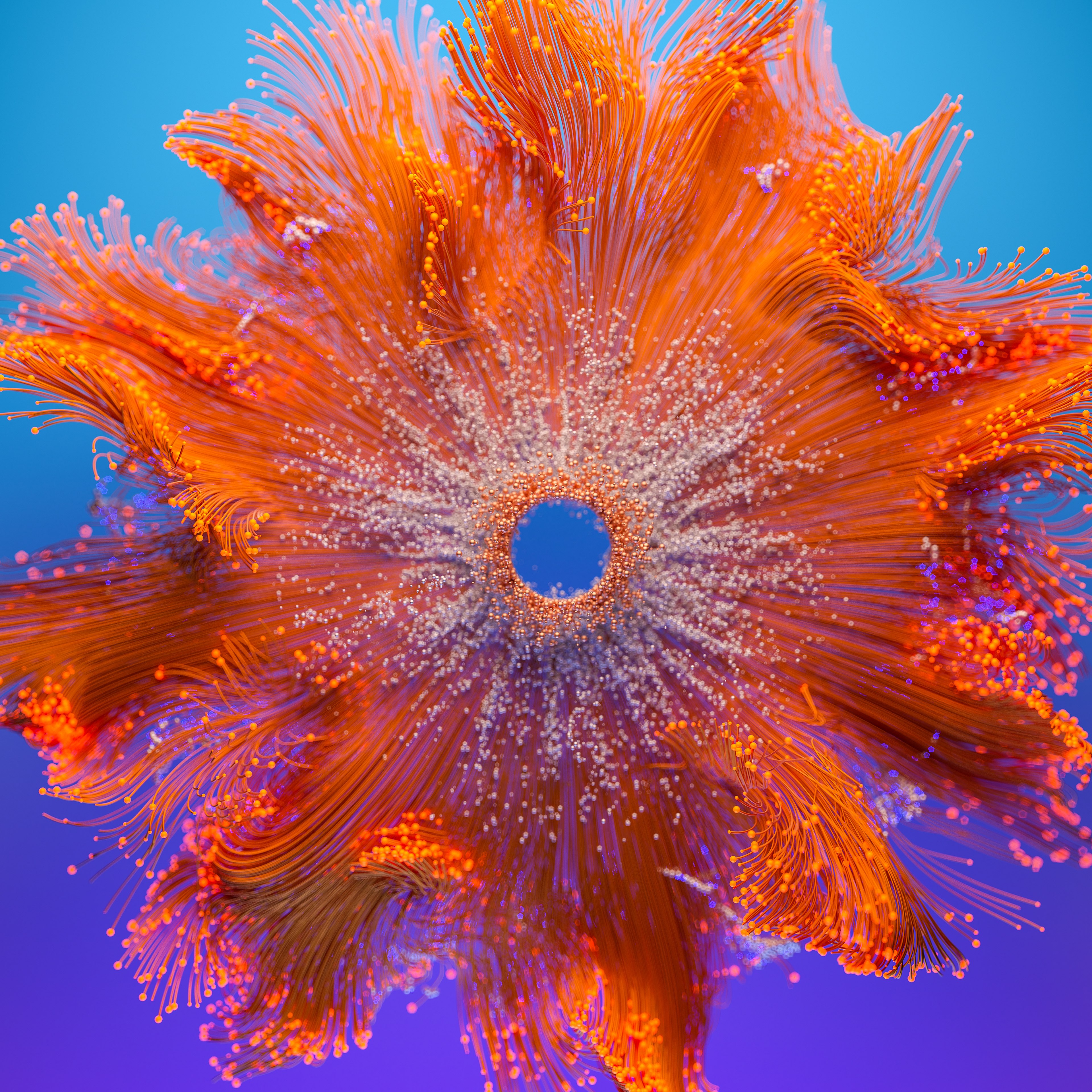 Partículas, Fundo 3D, Arte digital, Fundo laranja