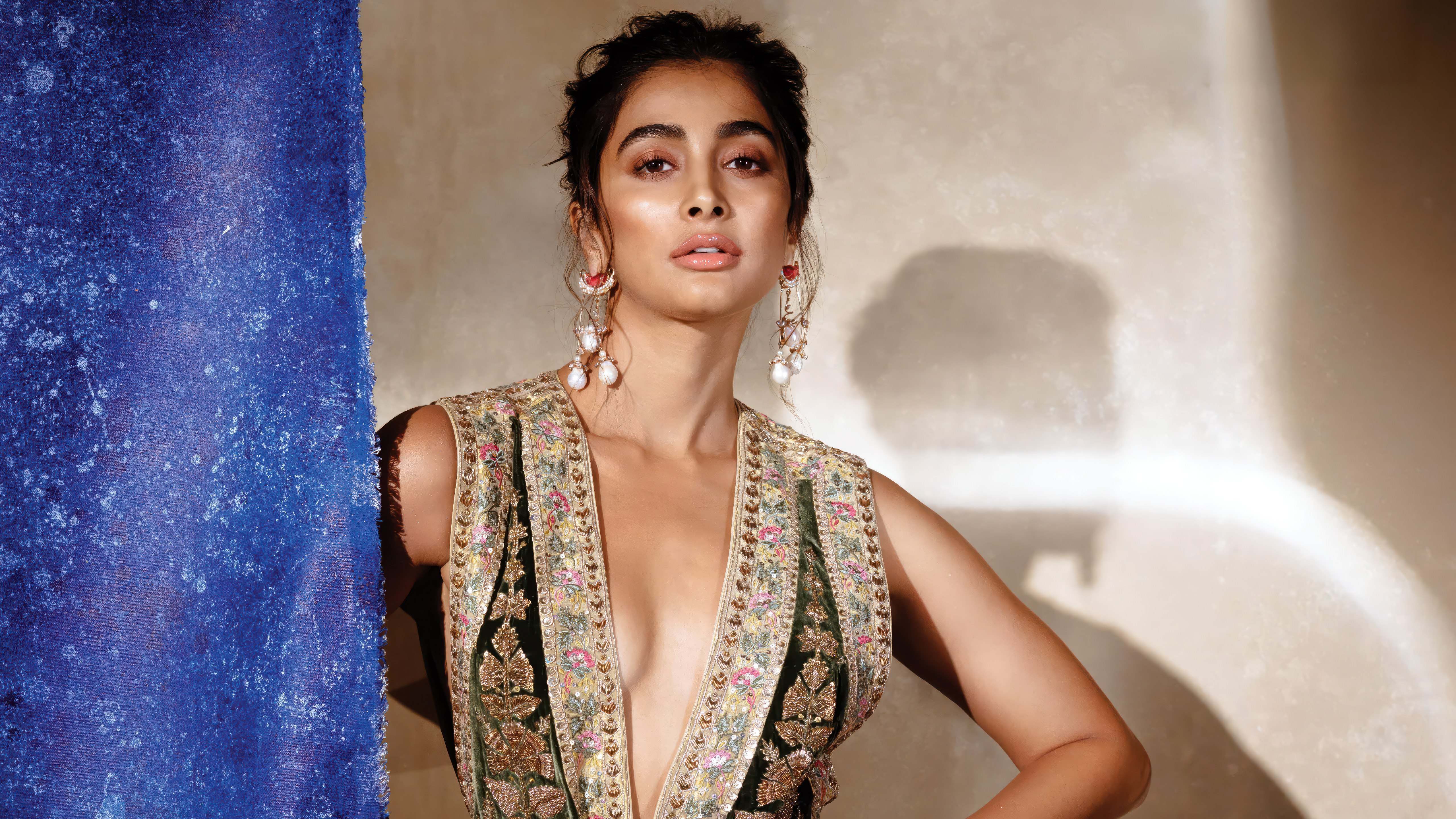 Pooja Hegde, Moda, 5K, Traje étnico, Atriz indiana