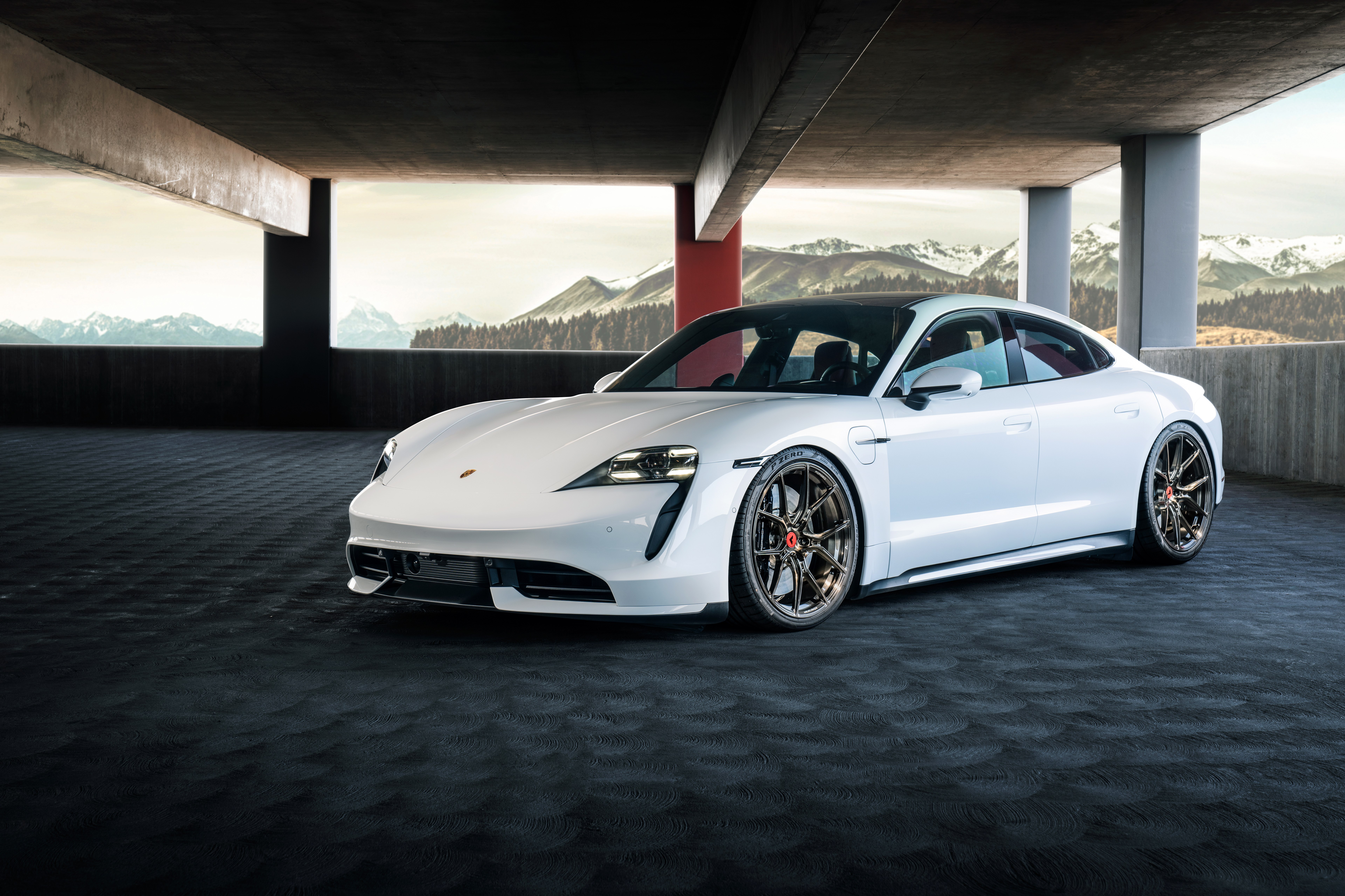 Porsche Taycan, Carros brancos, 5K, 8K