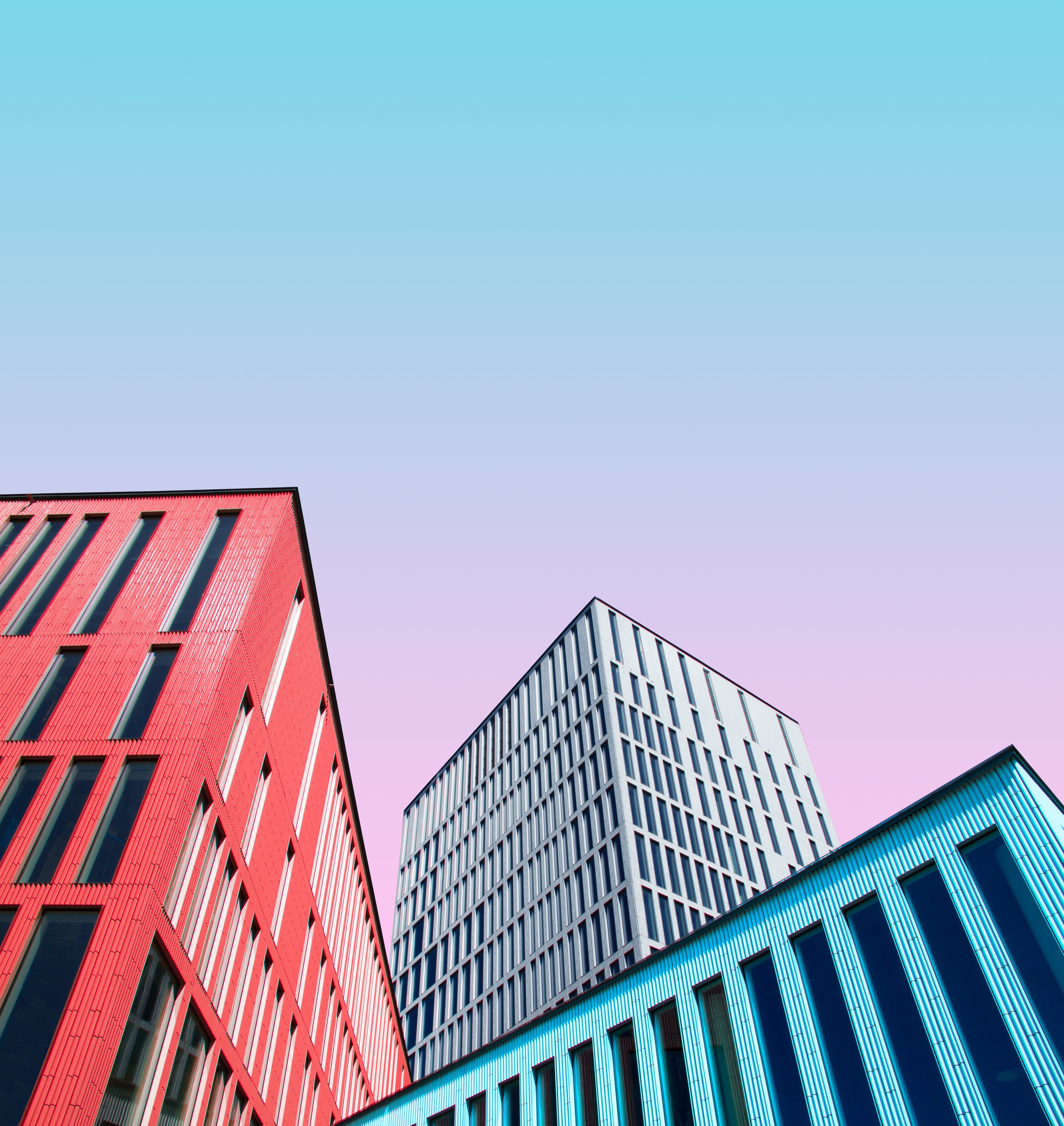 Prédios, Arquitetura moderna, Prédio de escritórios, Geométrico, Urbano, 5K