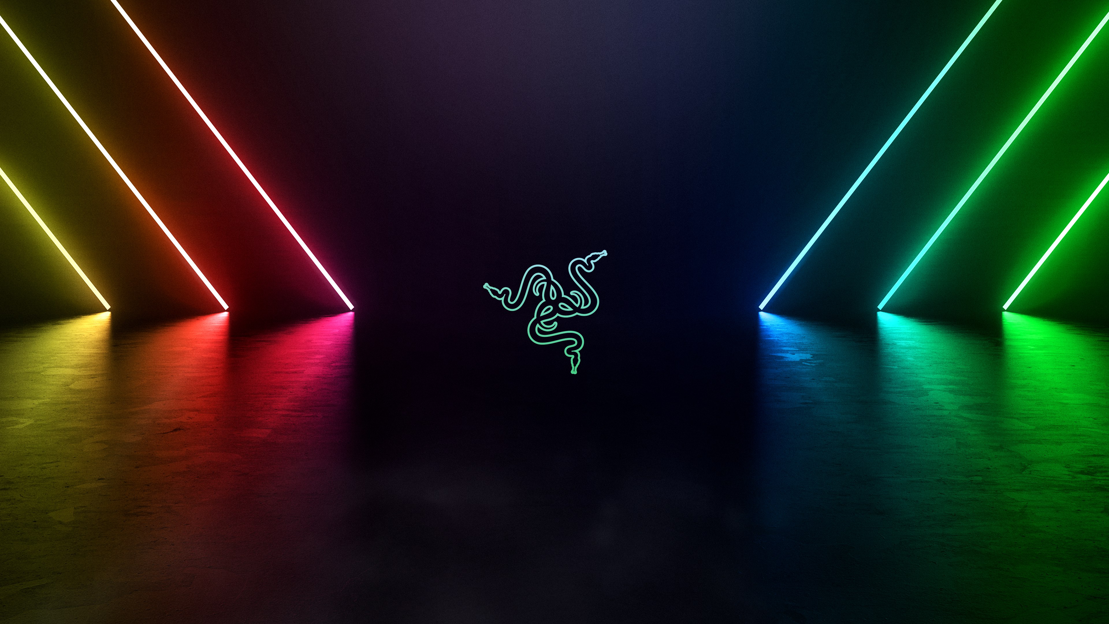 Razer, Logo, Neon, Colorido, Iluminação moderna