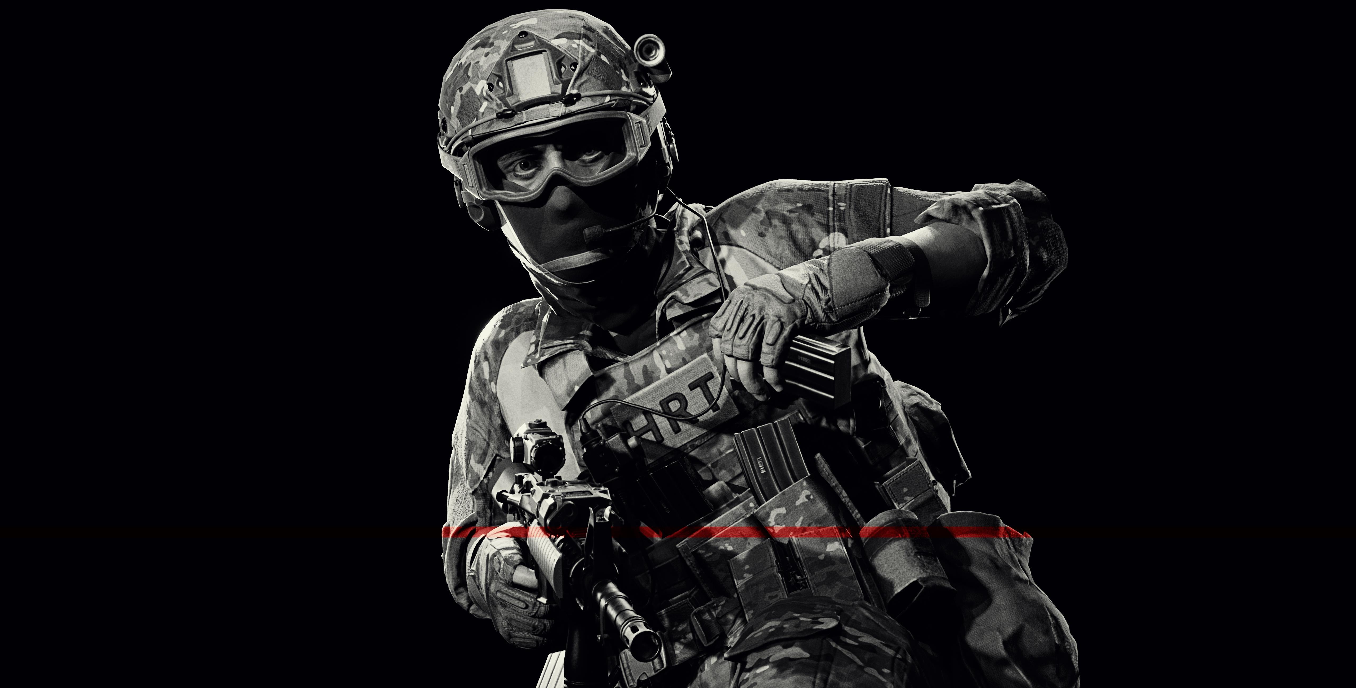 Ready or Not, SWAT, FBI, Polícia, Fundo preto, 5K