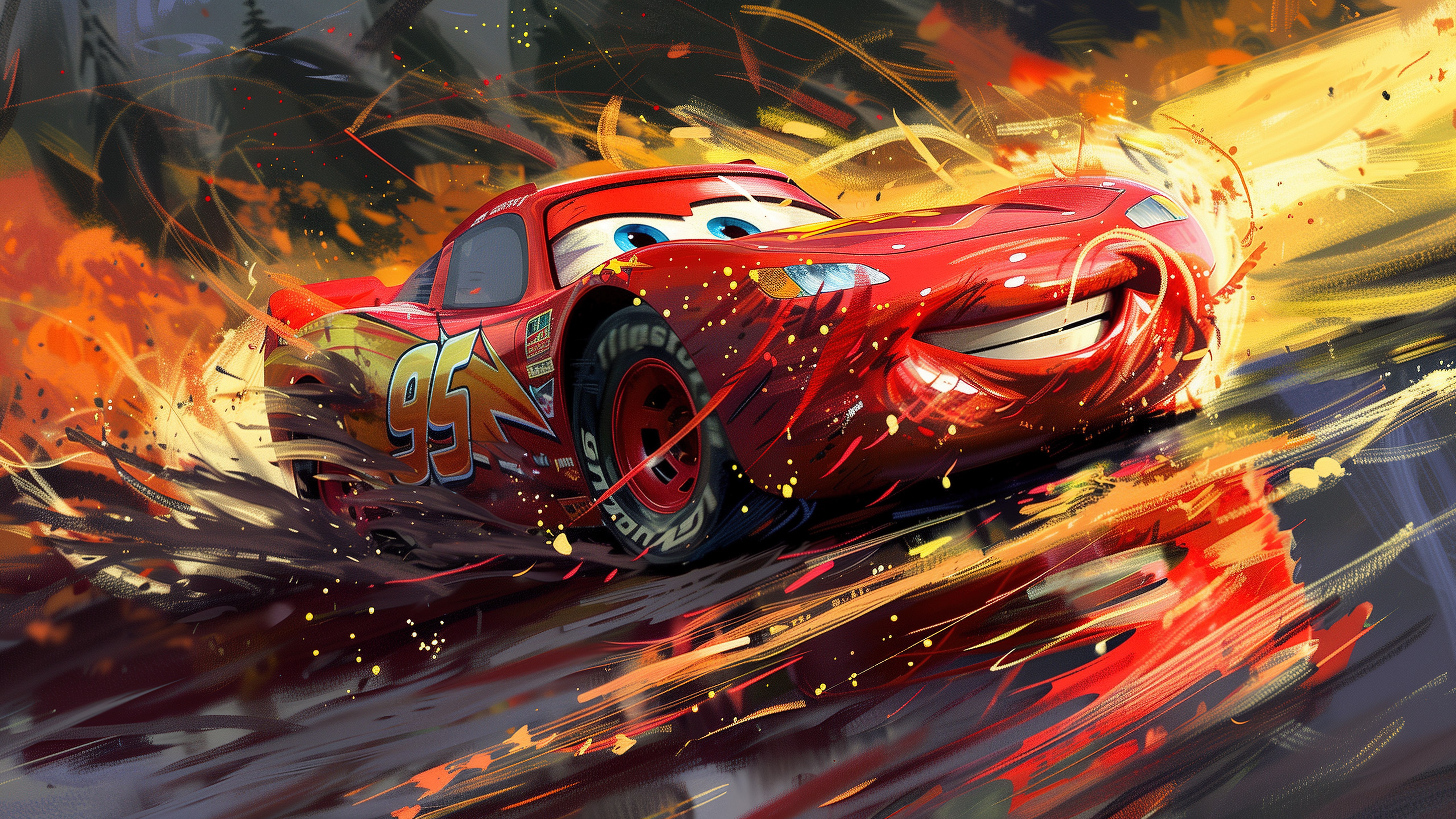 Relâmpago McQueen, Arte, Carros (Filme)