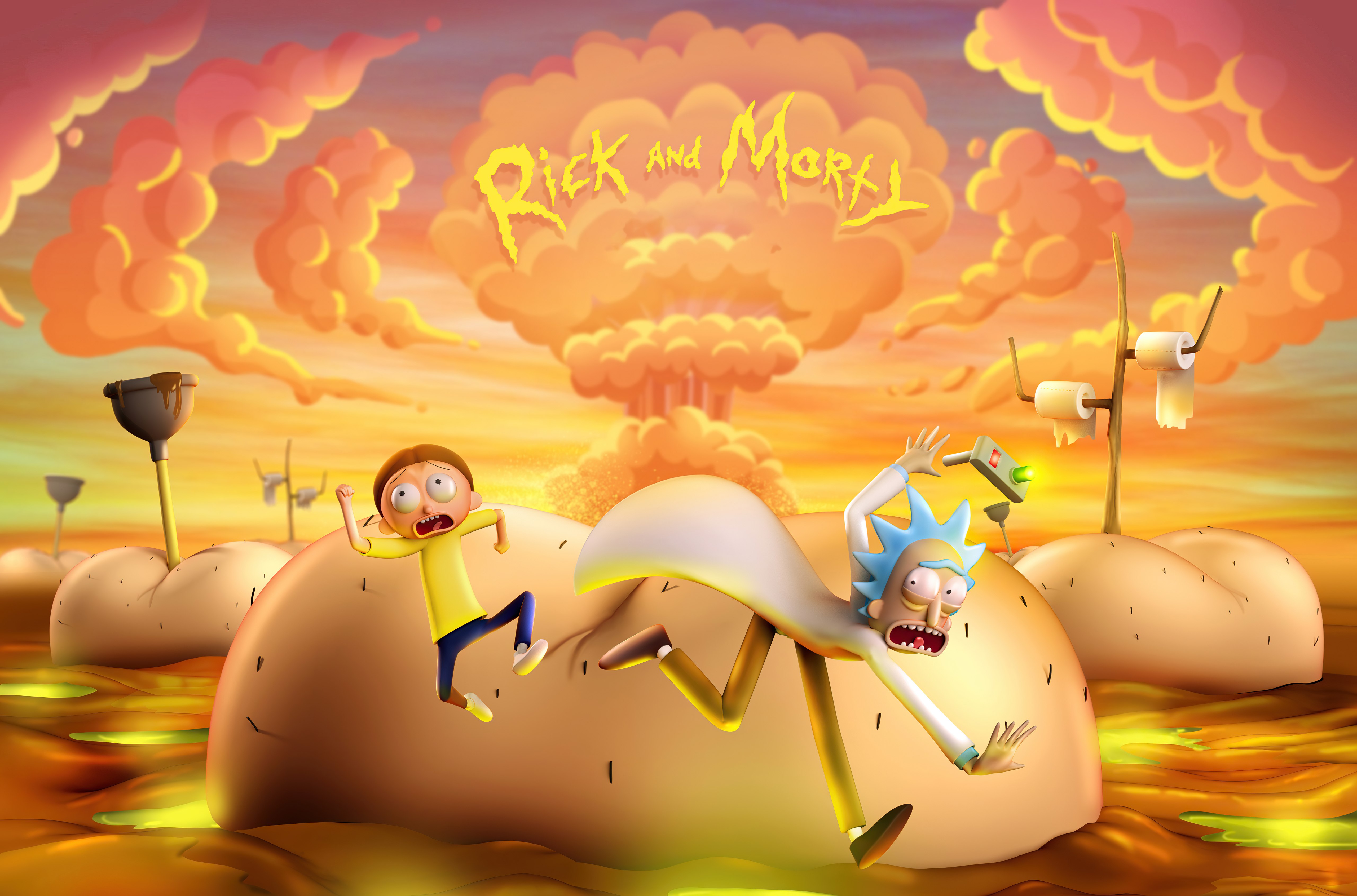 Rick and Morty, 5K, Séries de TV, Rick Sanchez, Morty Smith