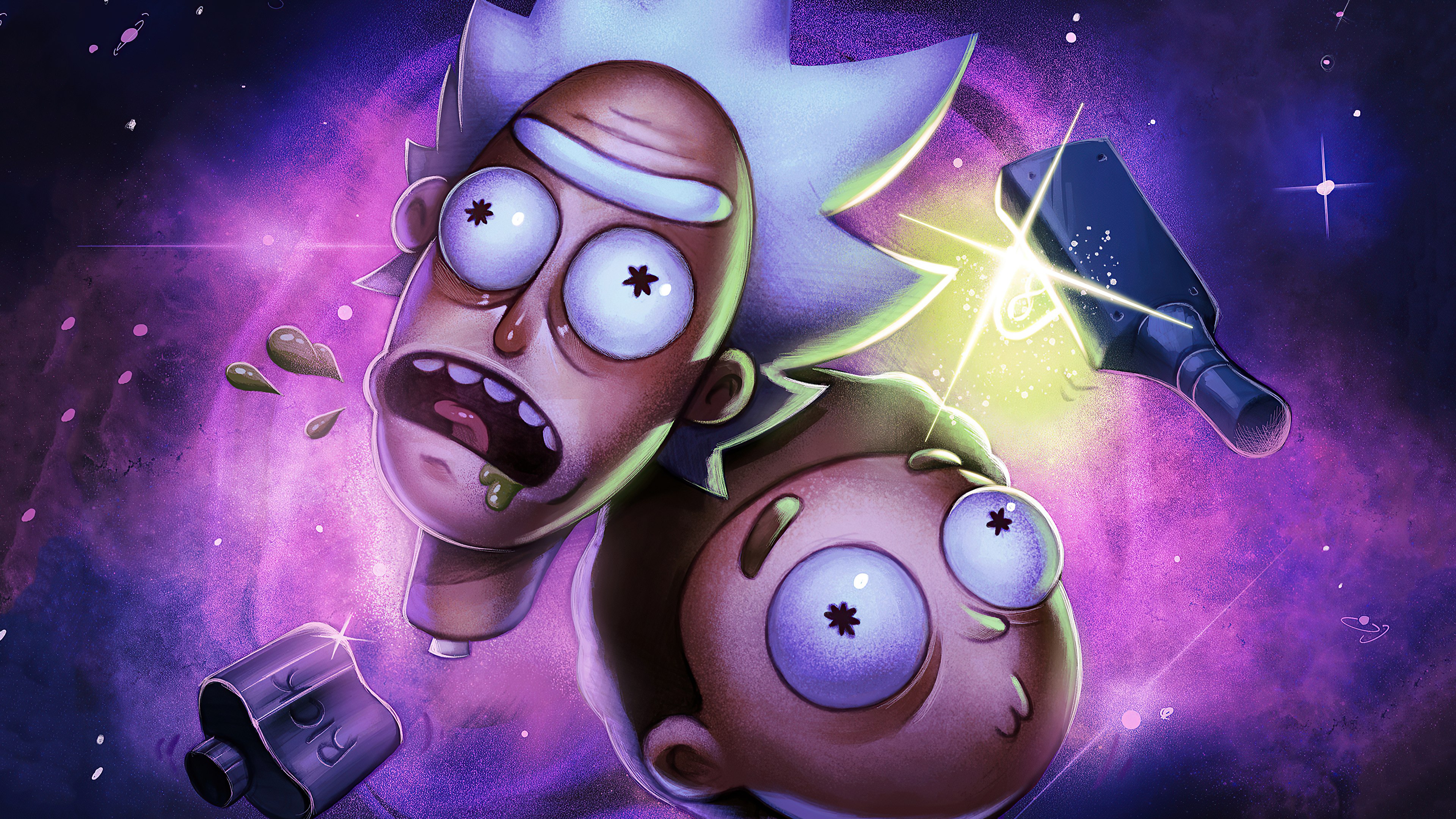 Rick and Morty, Séries de TV, Rick Sanchez, Morty Smith