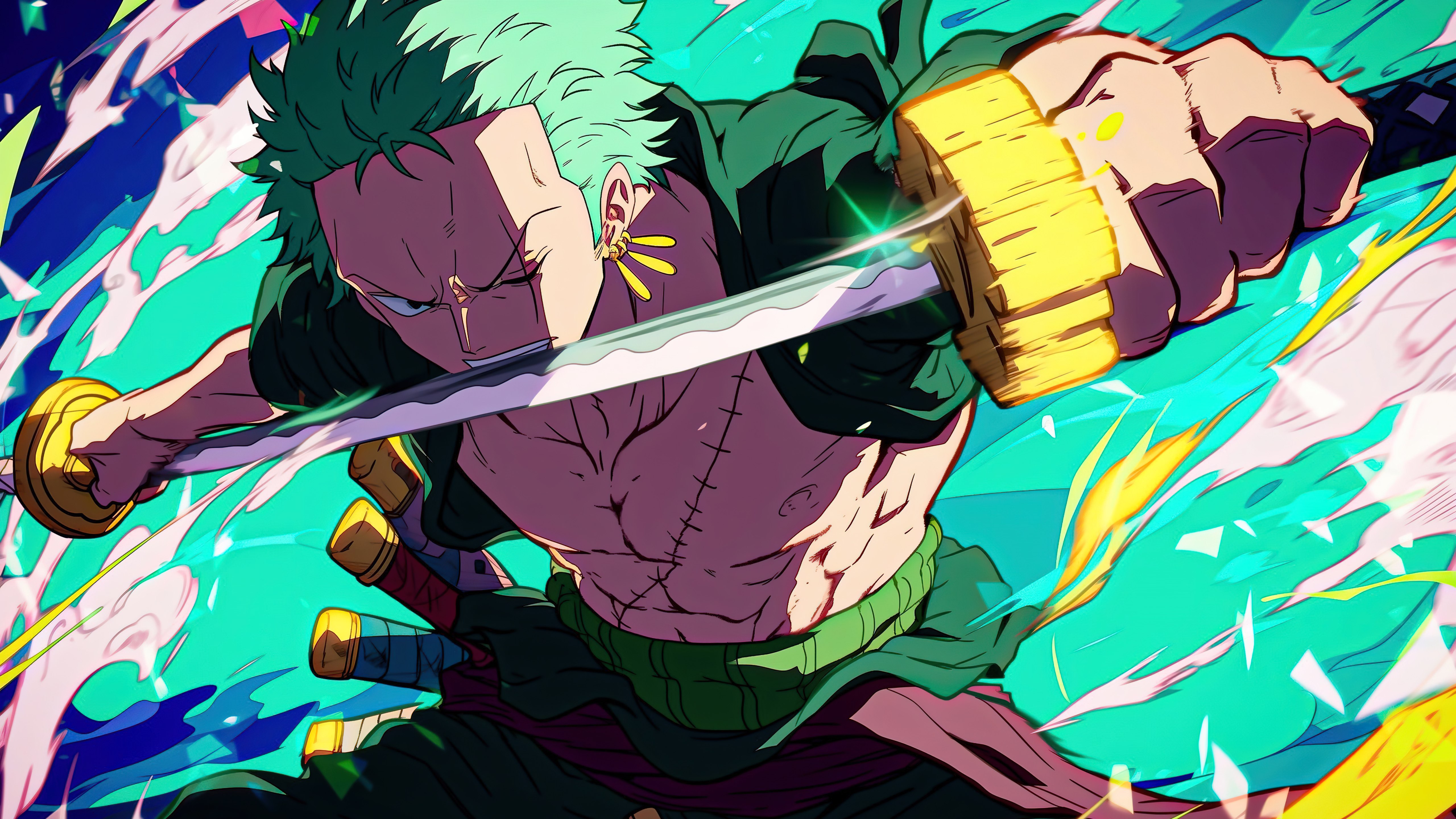 Roronoa Zoro, Ação, 5K, Espada, Katana, One Piece