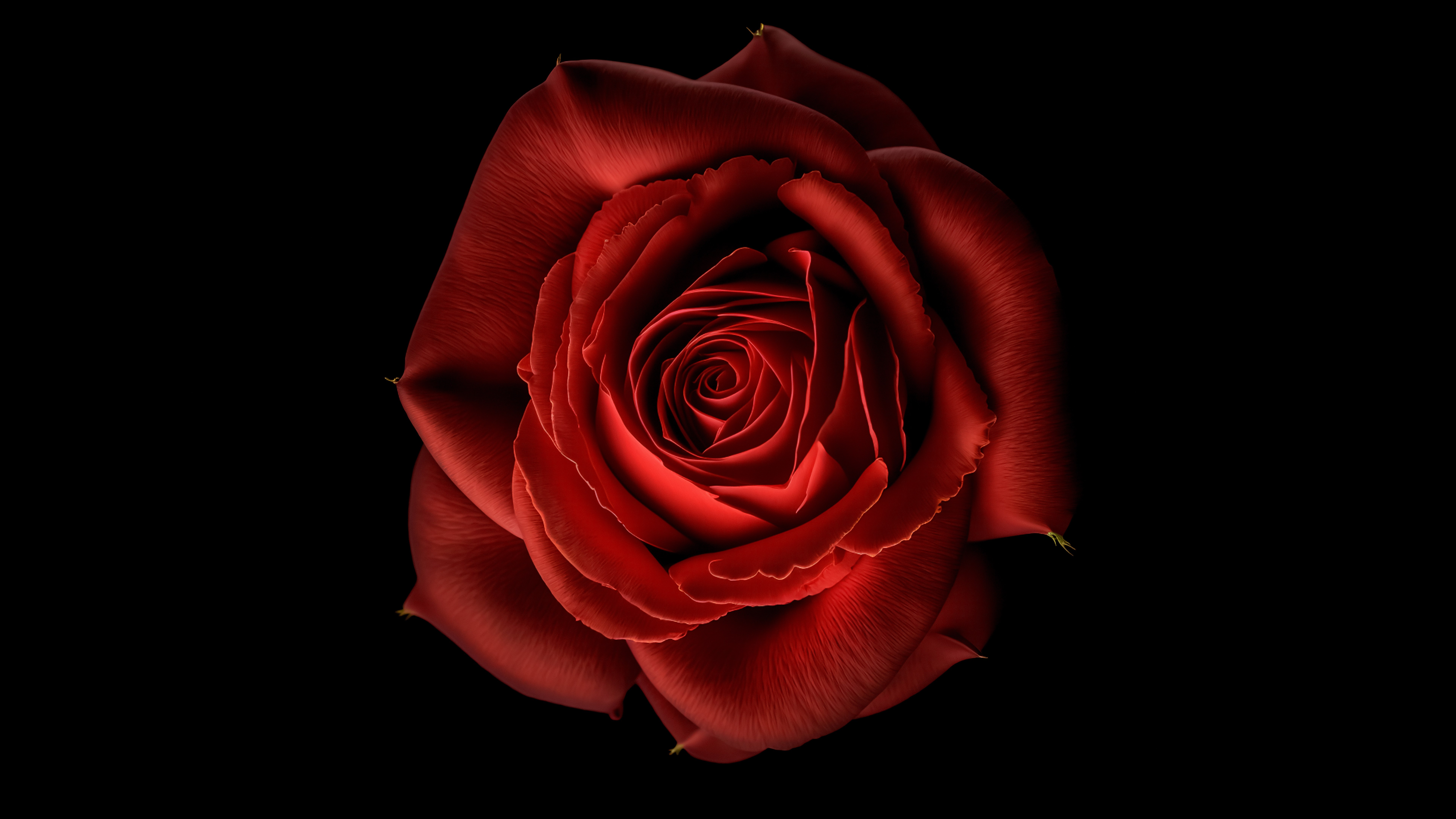 Rosa vermelha, Flor vermelha, Fundo preto, 8K, 5K