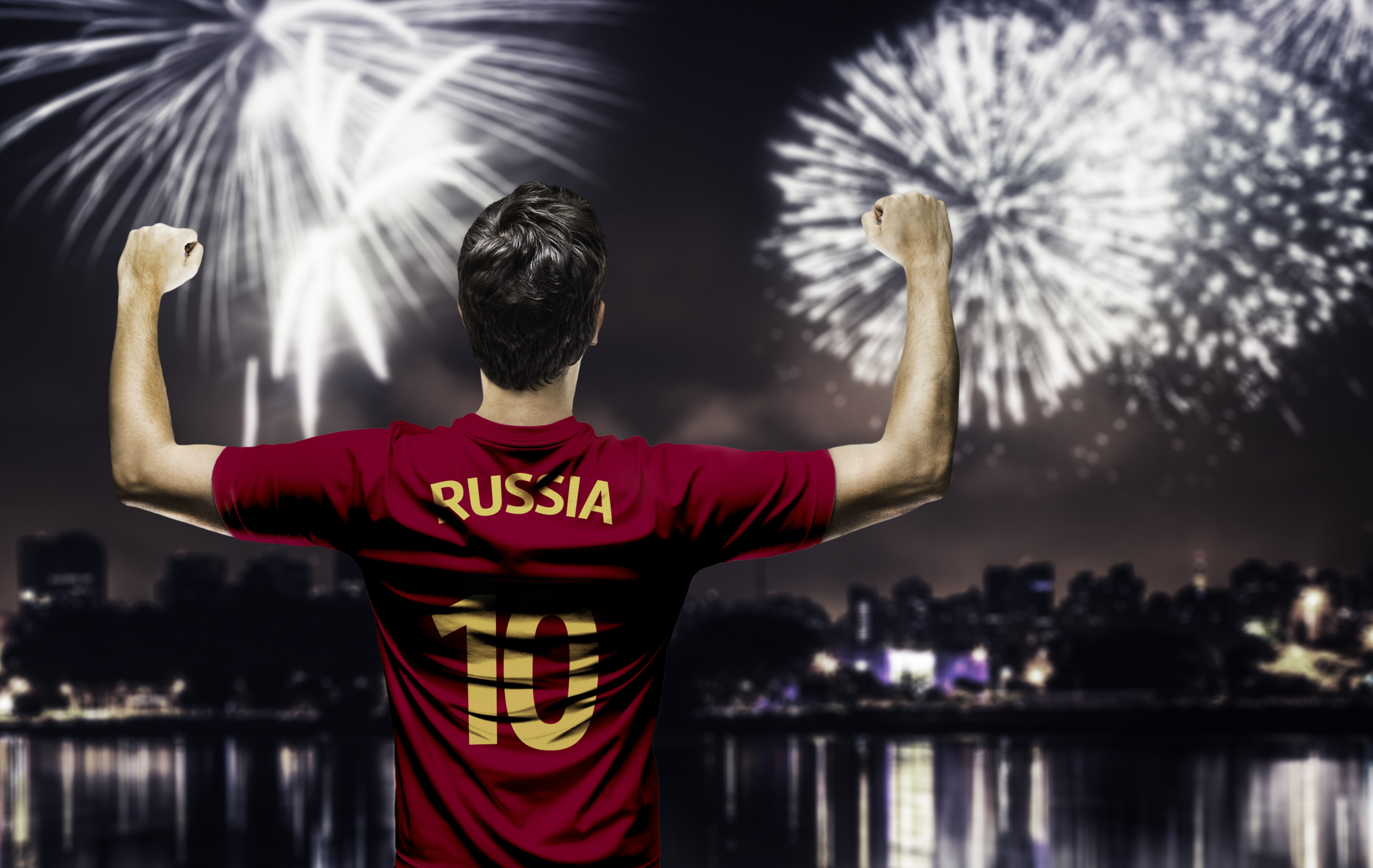 Rússia, Jogador de futebol, Fogos de artifício, 5K
