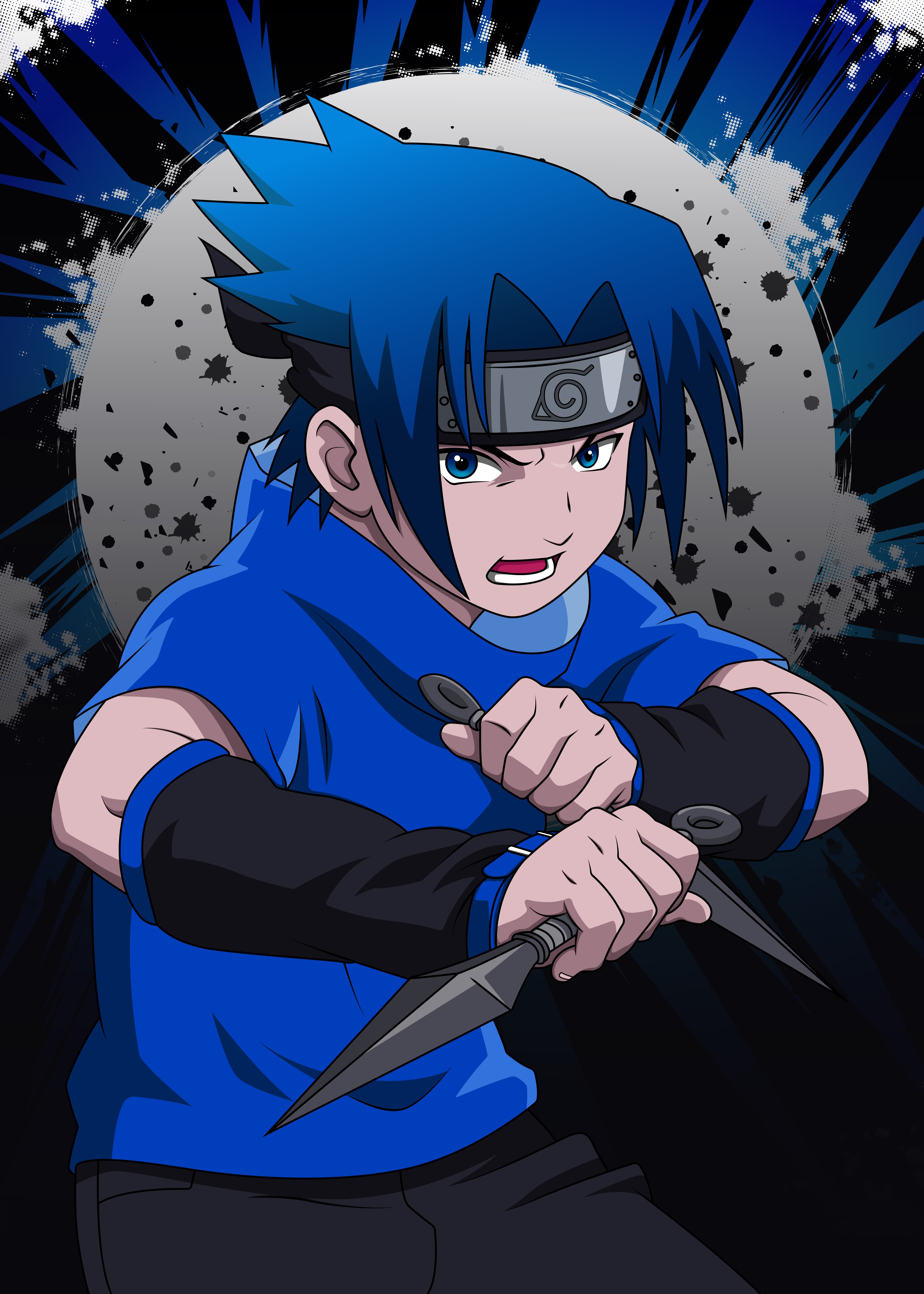 Sasuke Uchiha, Desenho animado, Naruto, Ilustração
