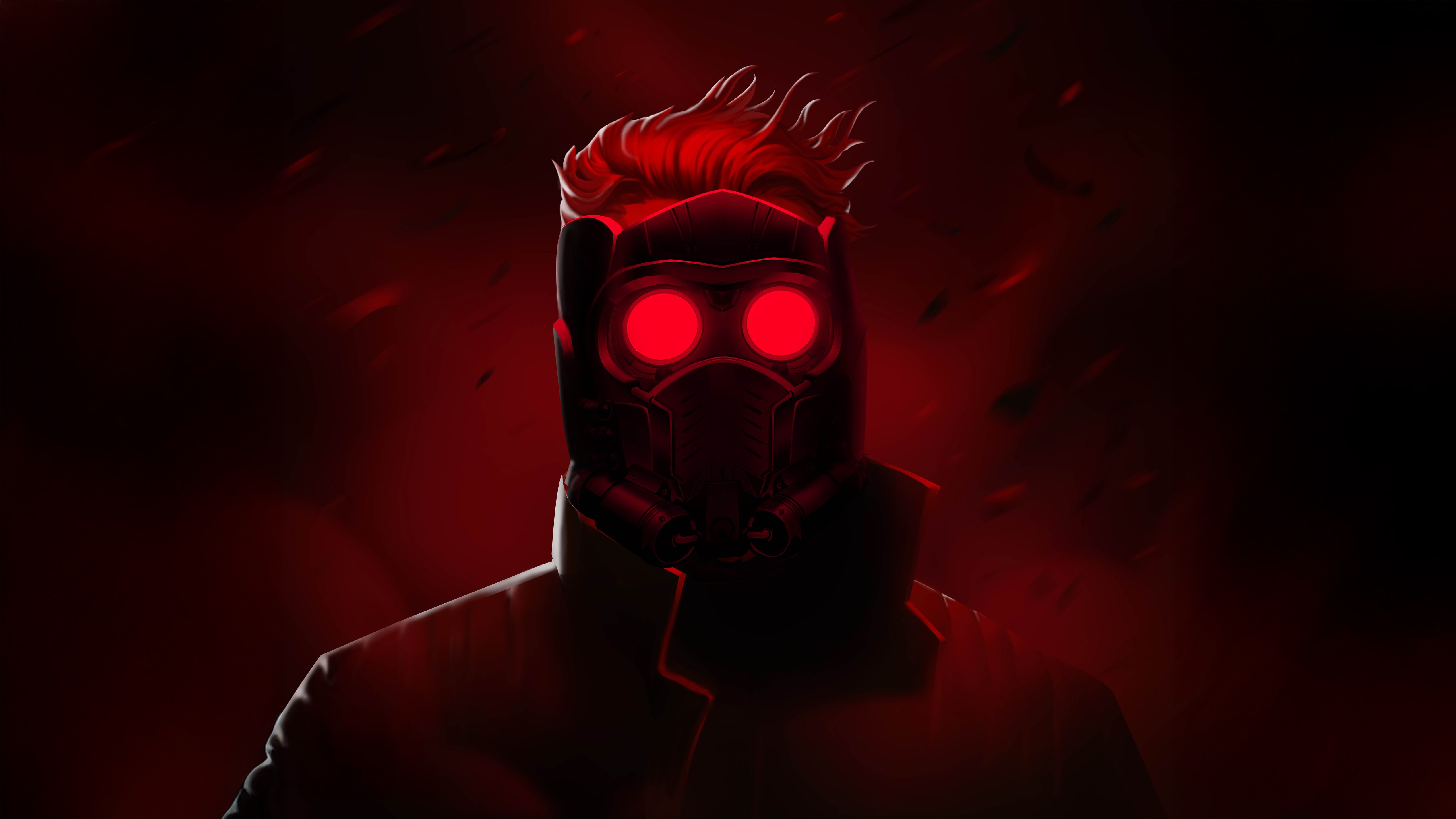 Senhor das Estrelas, Estética vermelha, Fundo vermelho, Super-heróis da Marvel, 5K