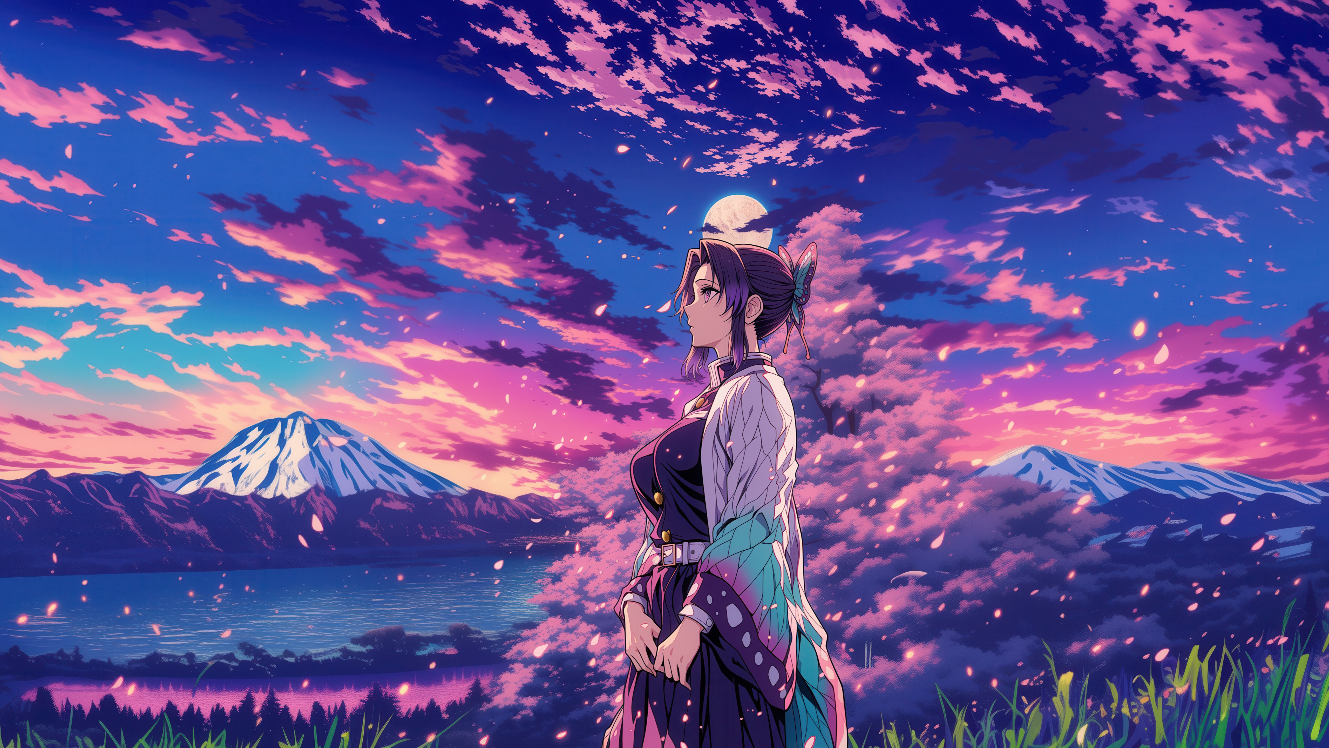Shinobu Kocho, Estética, 5K, Estética roxa, Demon Slayer: Kimetsu no Yaiba