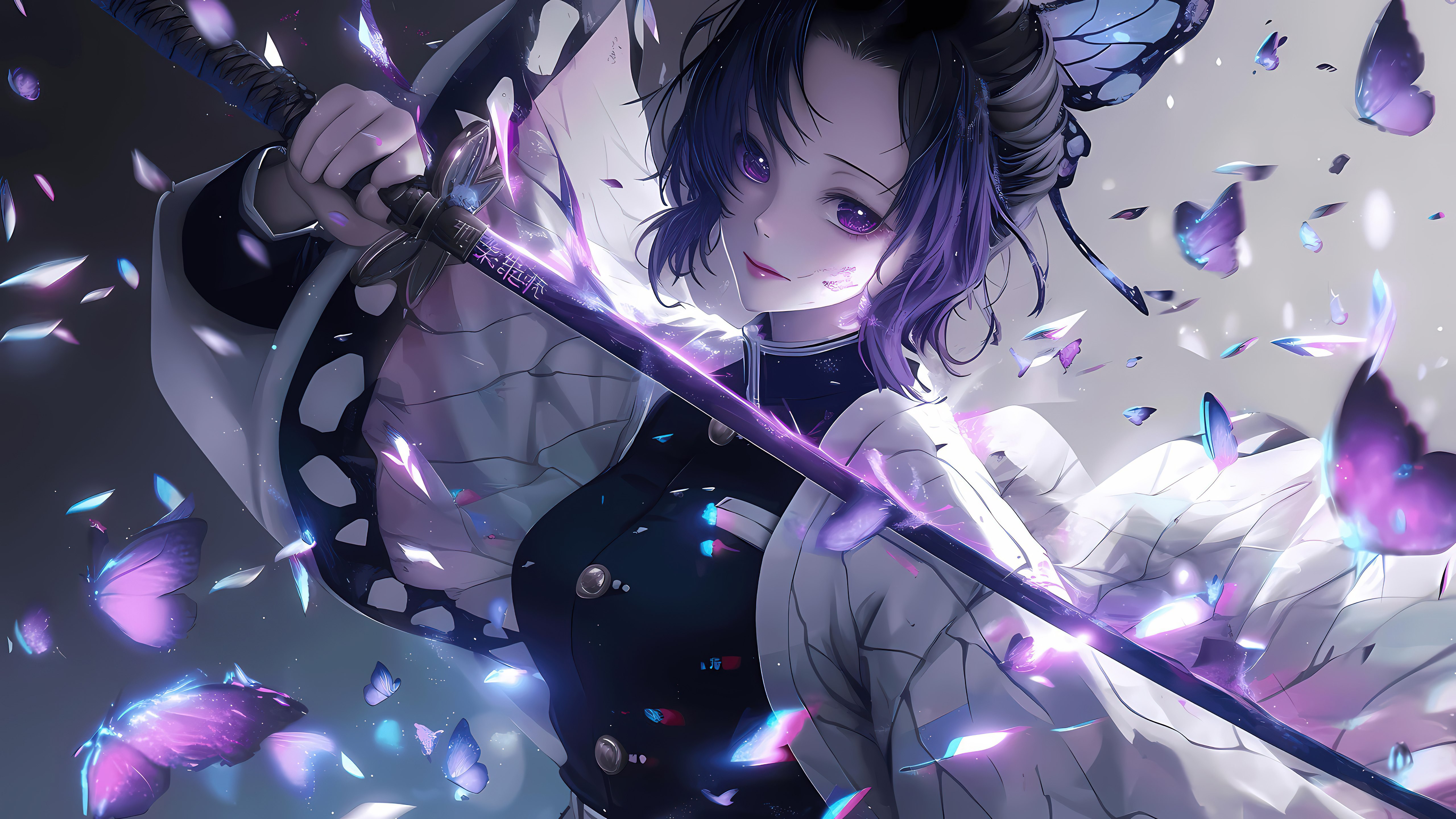 Shinobu Kocho, Roxo, Arte de IA, 5K, Demon Slayer: Kimetsu no Yaiba