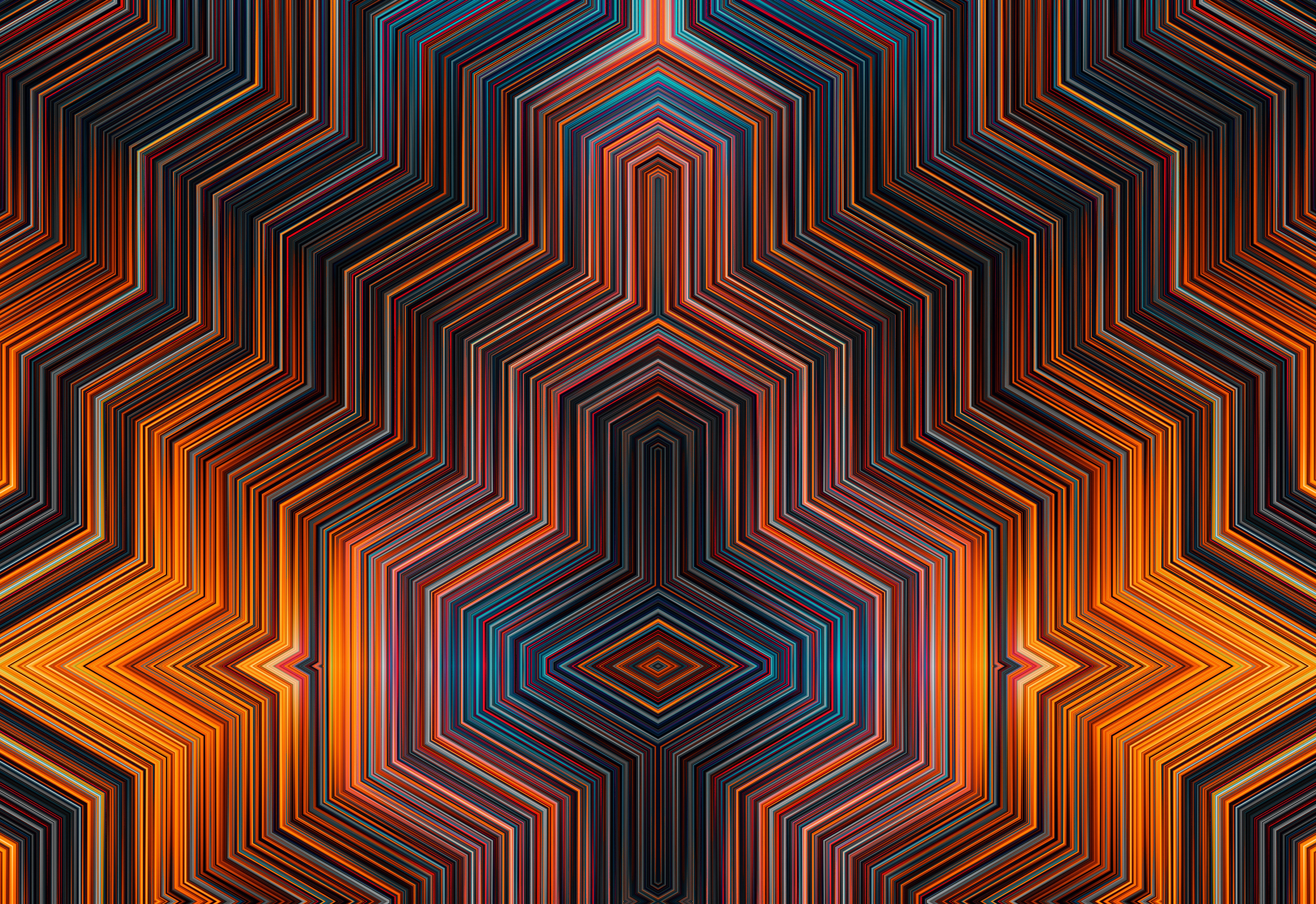 Simetria, 5K, Geométrico, Colorido, Linhas, Linhas abstratas