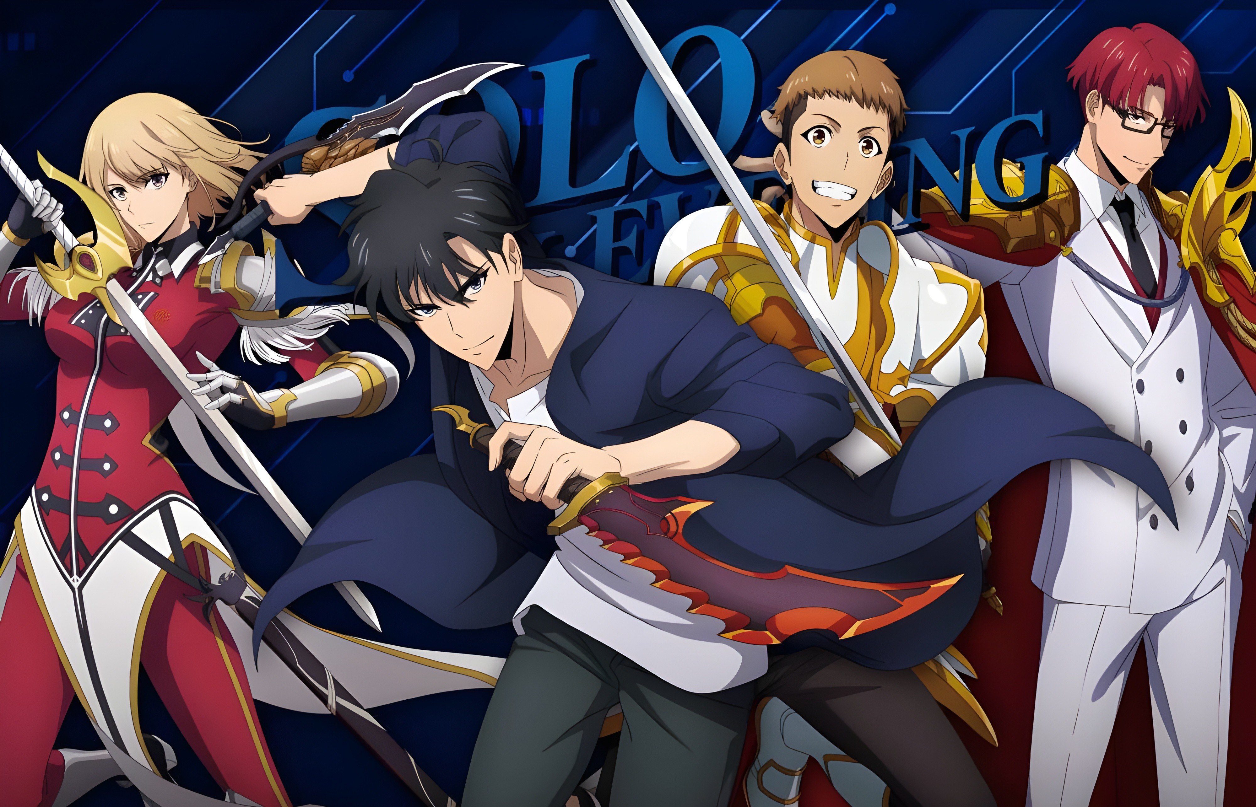 Solo Leveling, Pôster de personagem, Sung Jinwoo, Yoo Jin-ho, Choi Jong-in, Pôster de anime