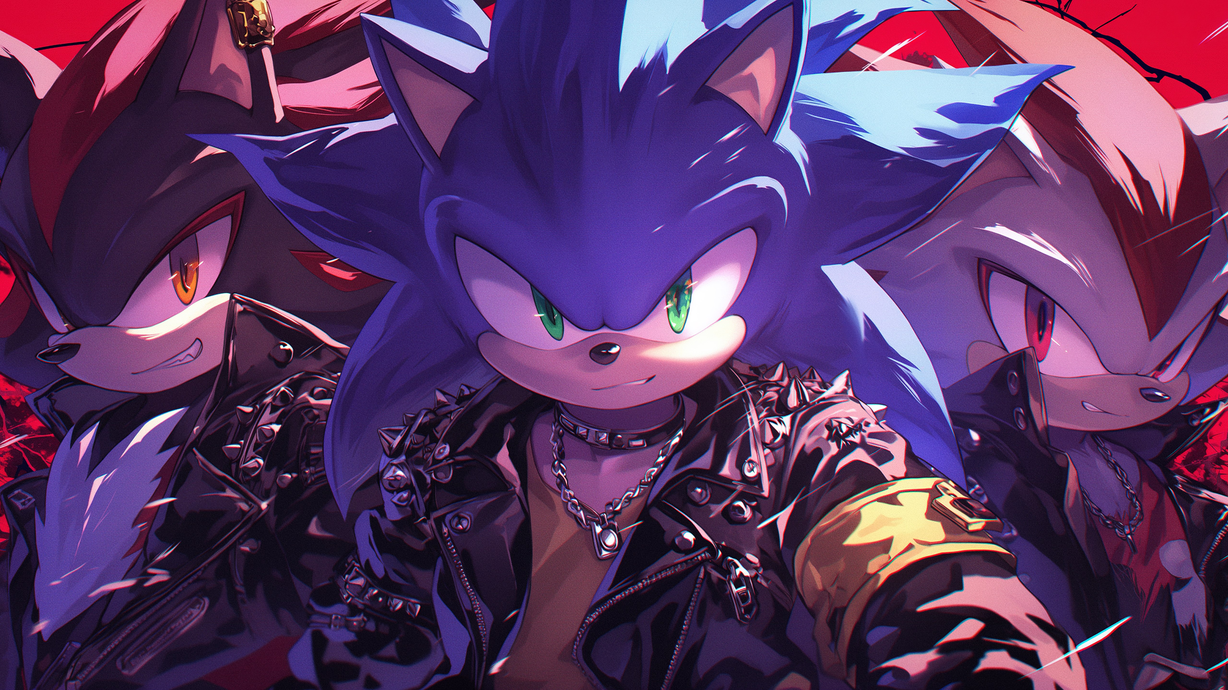 Sonic, Punk rock, 5K, Arte de IA
