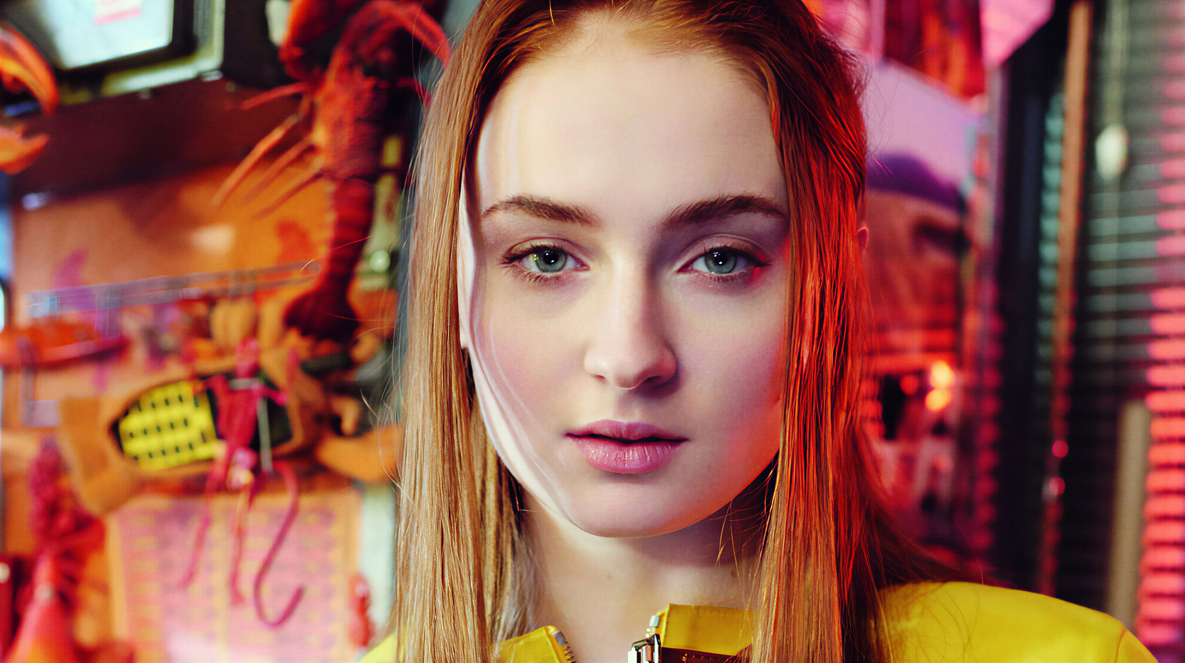 Sophie Turner, Close-up, Retrato, Atriz inglesa, Vibrante