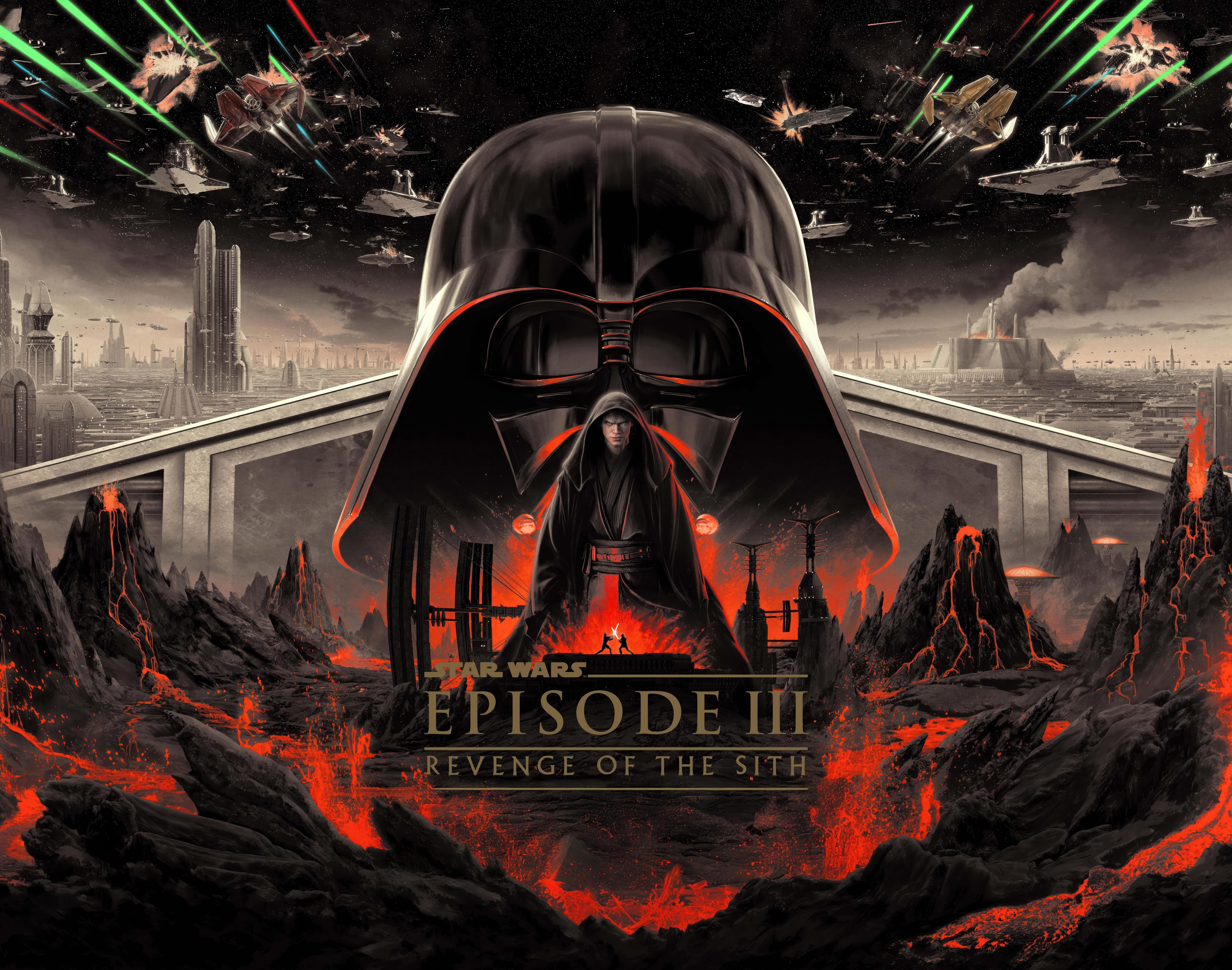 Star Wars: Episódio III - A Vingança dos Sith, 20º aniversário, 5K, Darth Vader, Star Wars