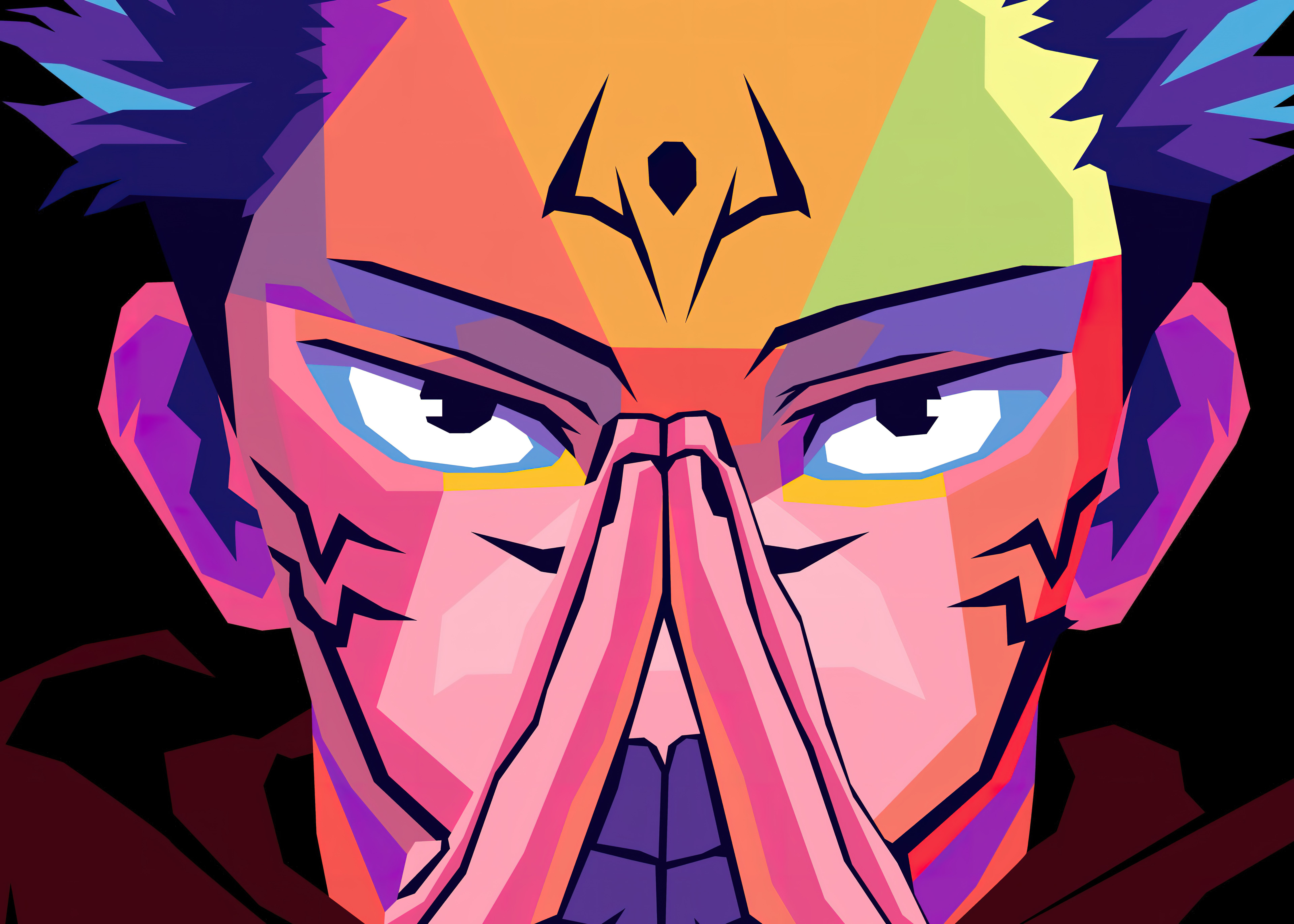 Sukuna, Arte colorida, Jujutsu Kaisen, Pop Art