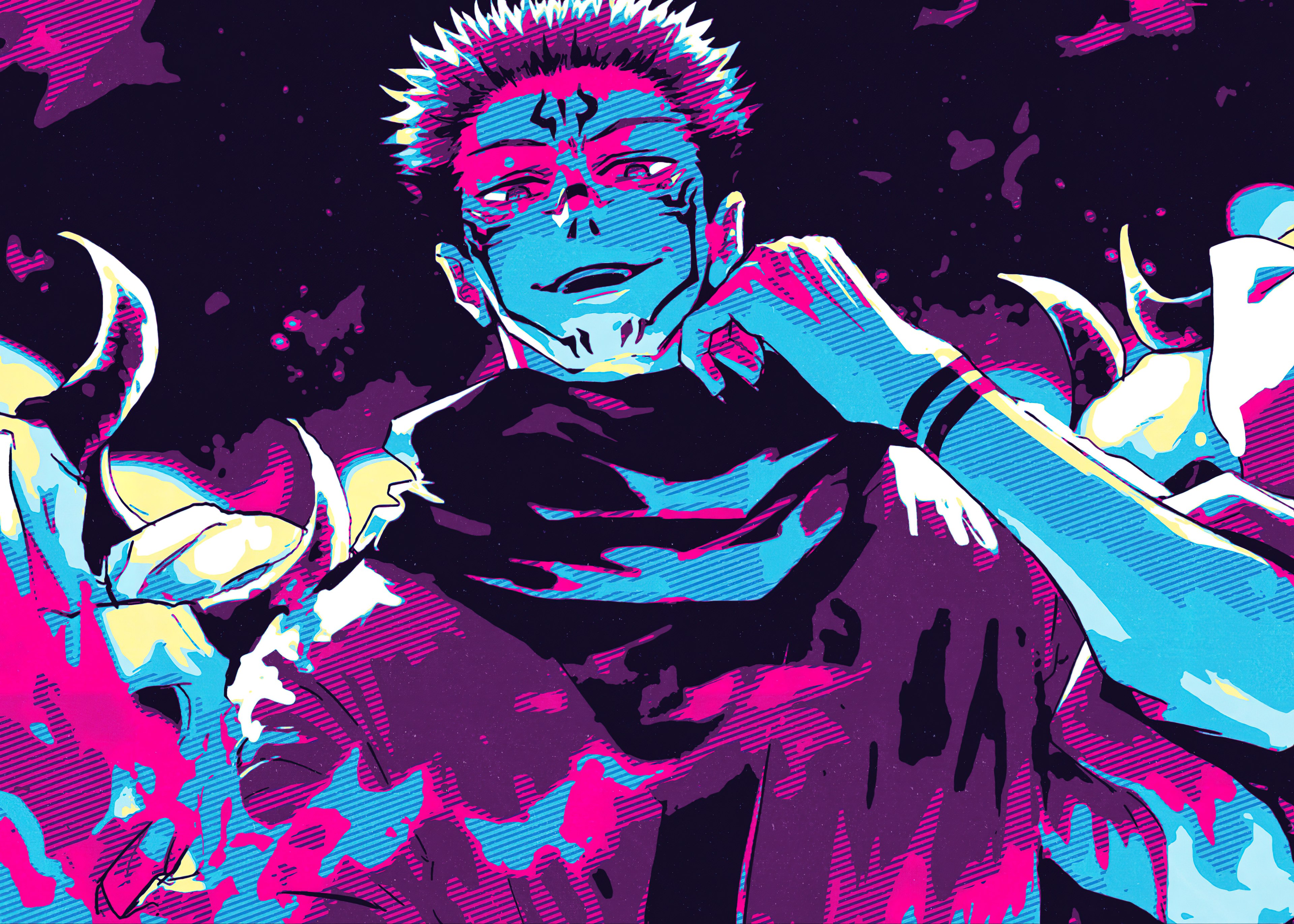 Sukuna, Ilustração, Jujutsu Kaisen
