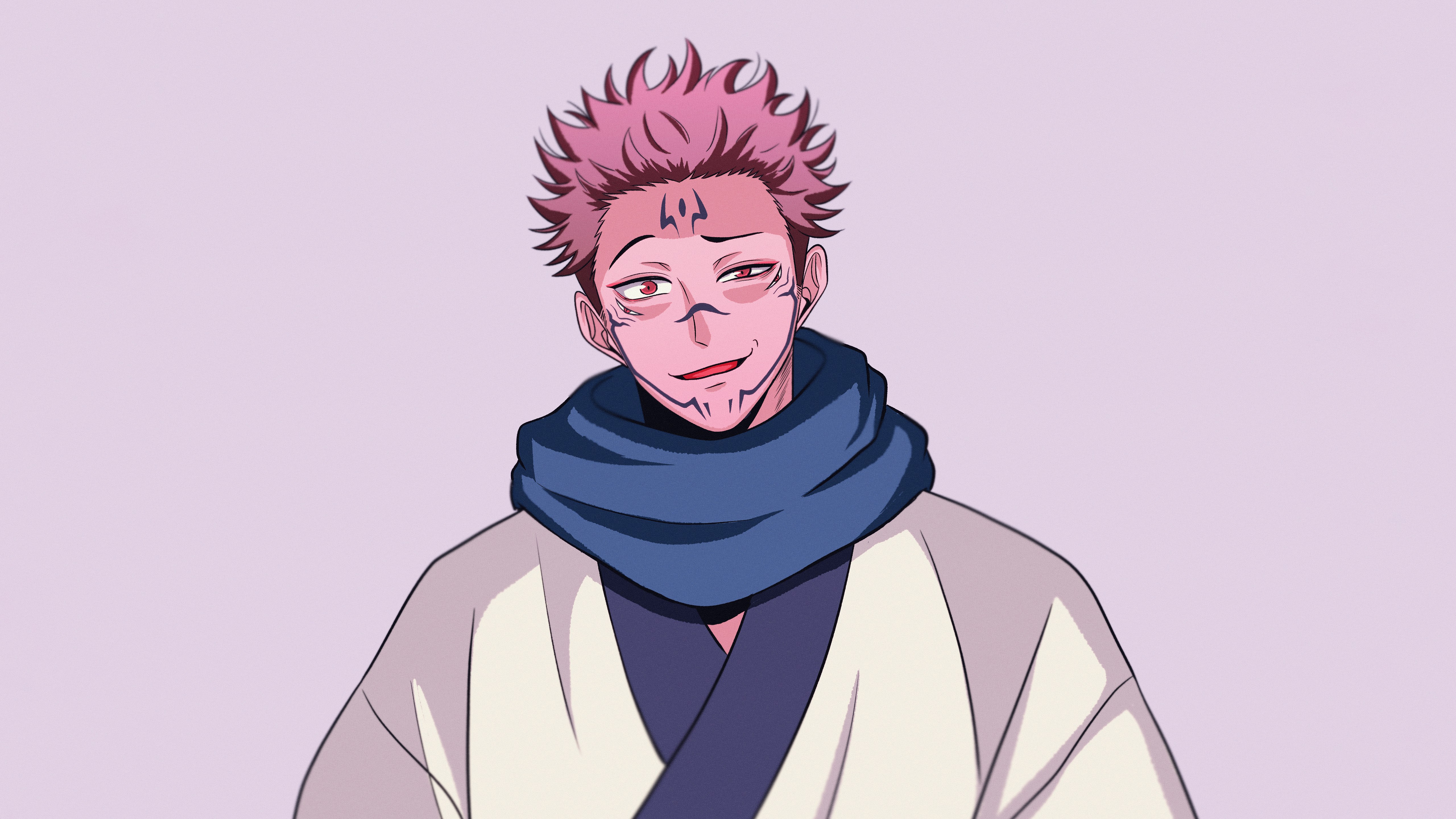 Sukuna, Jujutsu Kaisen, Lavanda suave, Fundo lavanda, Fundo pastel