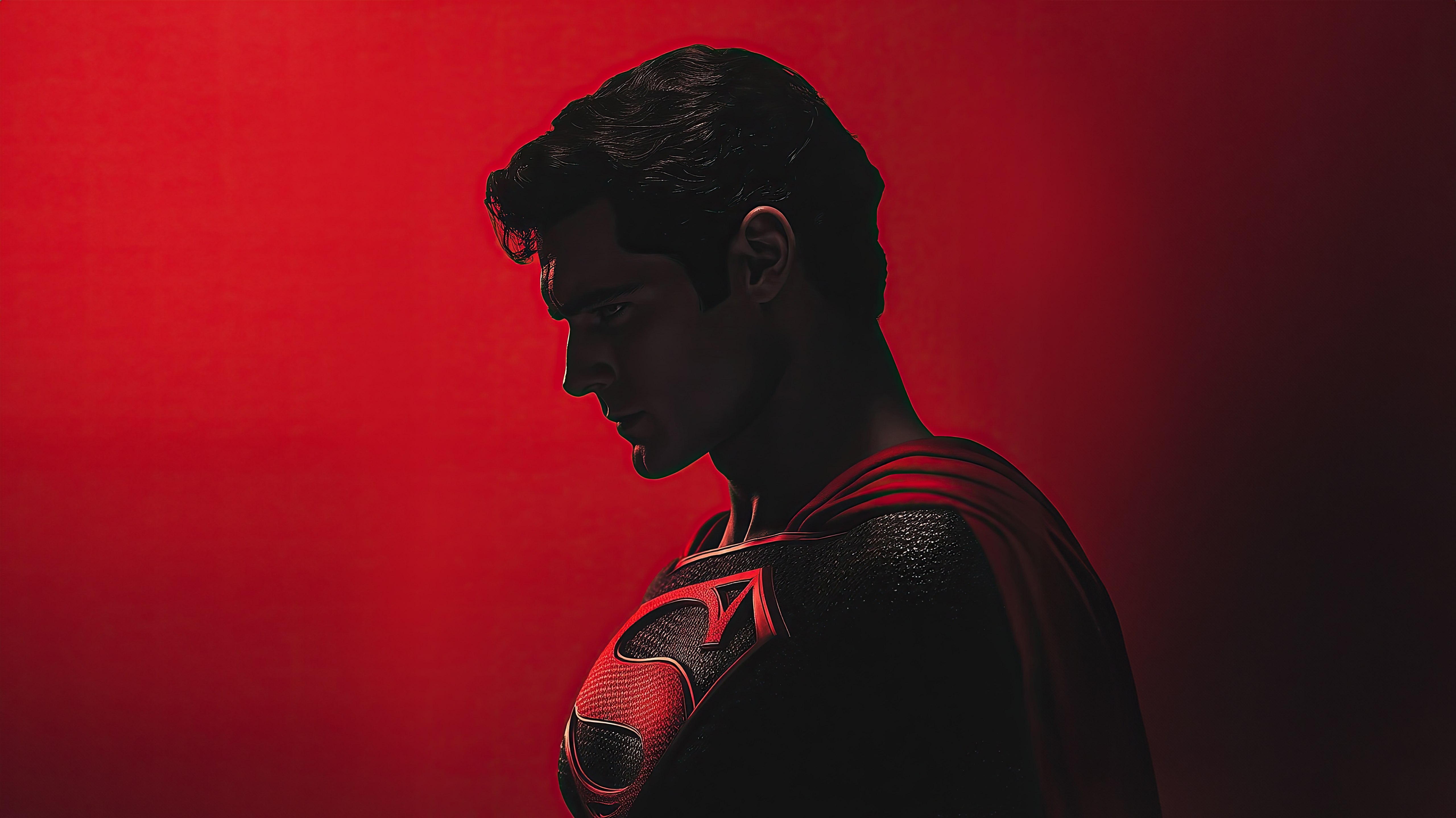 Superman, Estética vermelha, 5K, Fundo vermelho, Super-heróis da DC