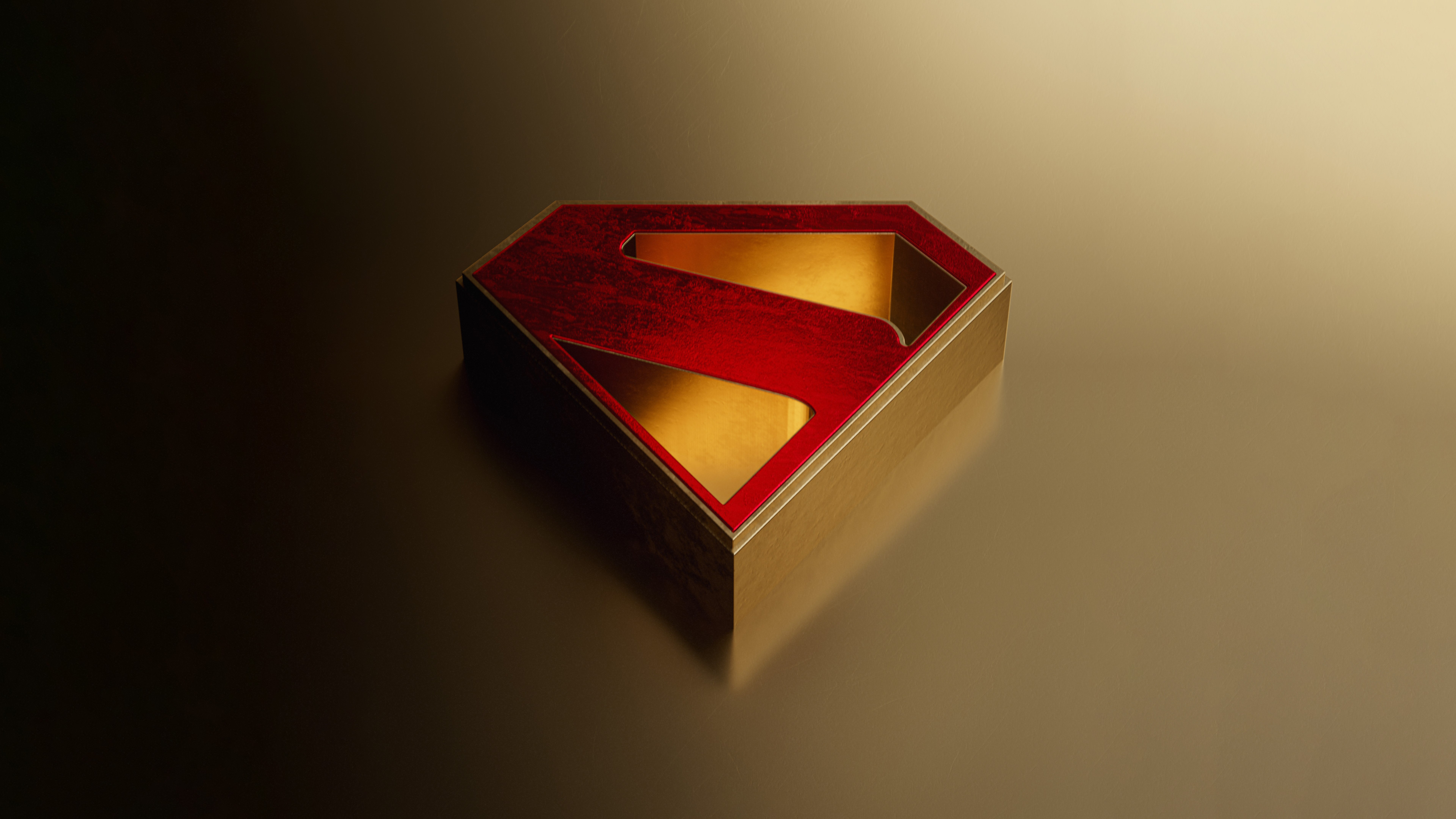 Superman, 8K, Minimalista, Logo, 5K, Fundo dourado