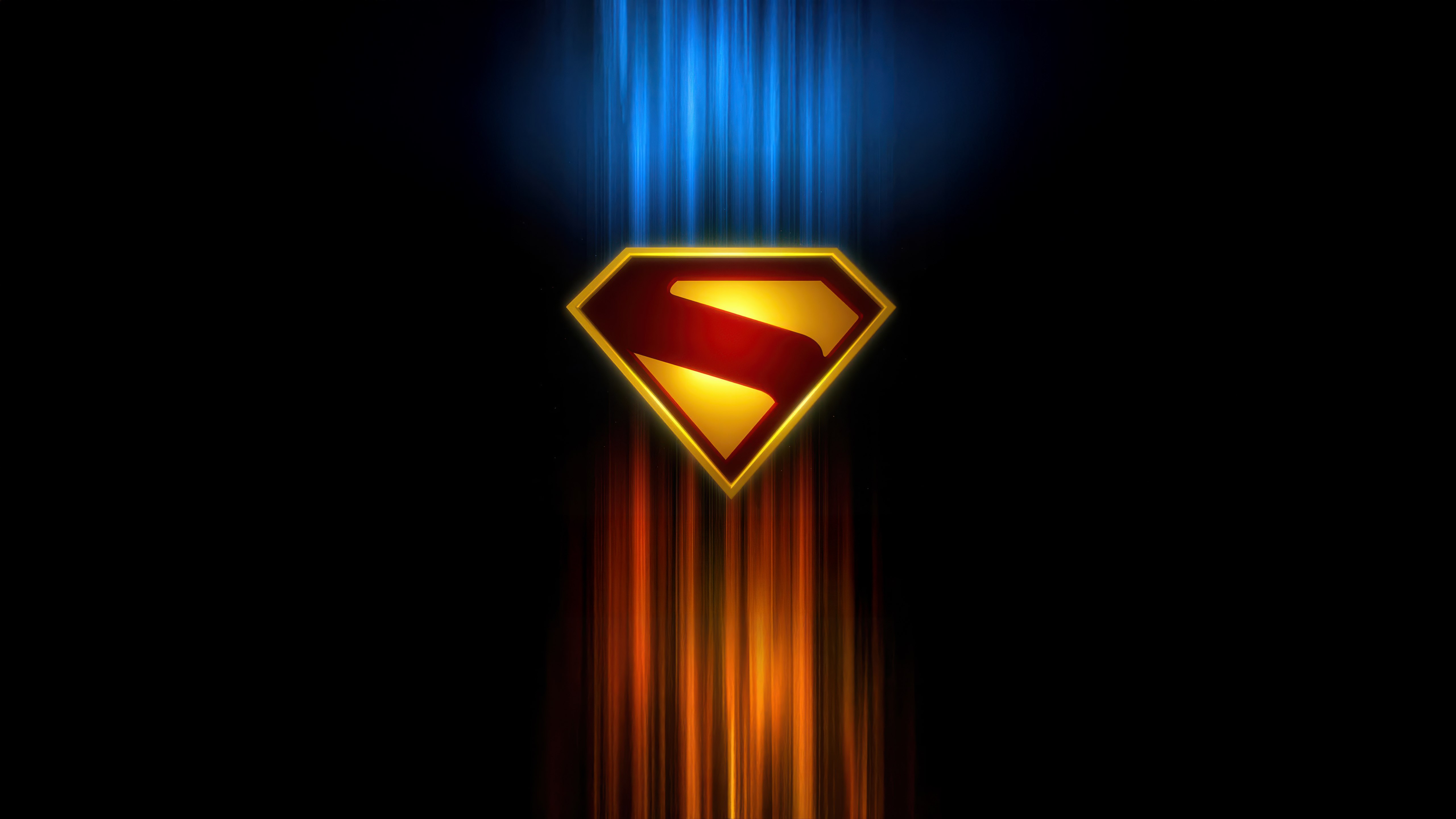 Superman, Novo logo, 5K, Fundo escuro, Filmes de 2025