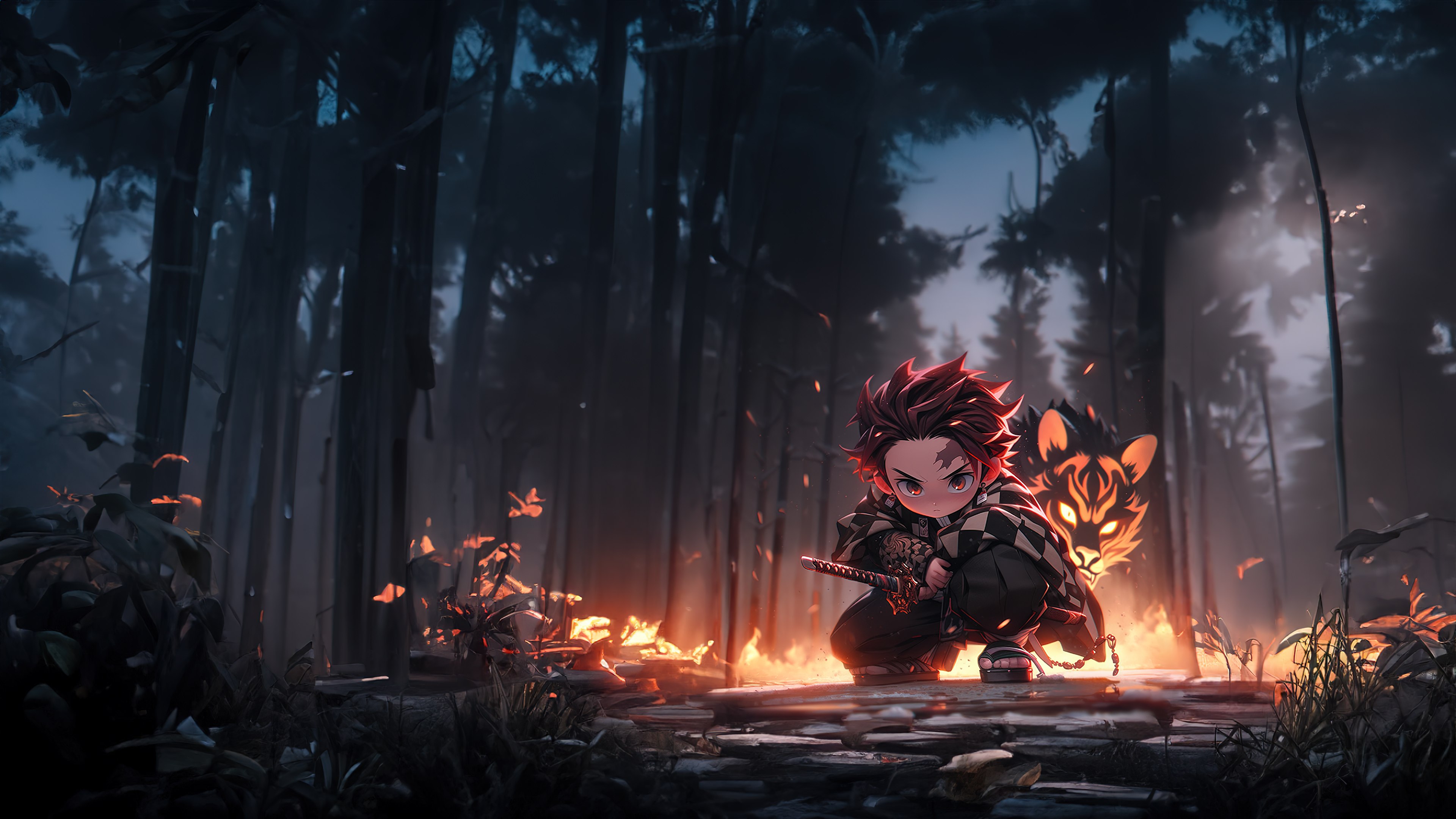 Tanjiro Kamado, Anime fofo, Arte de IA