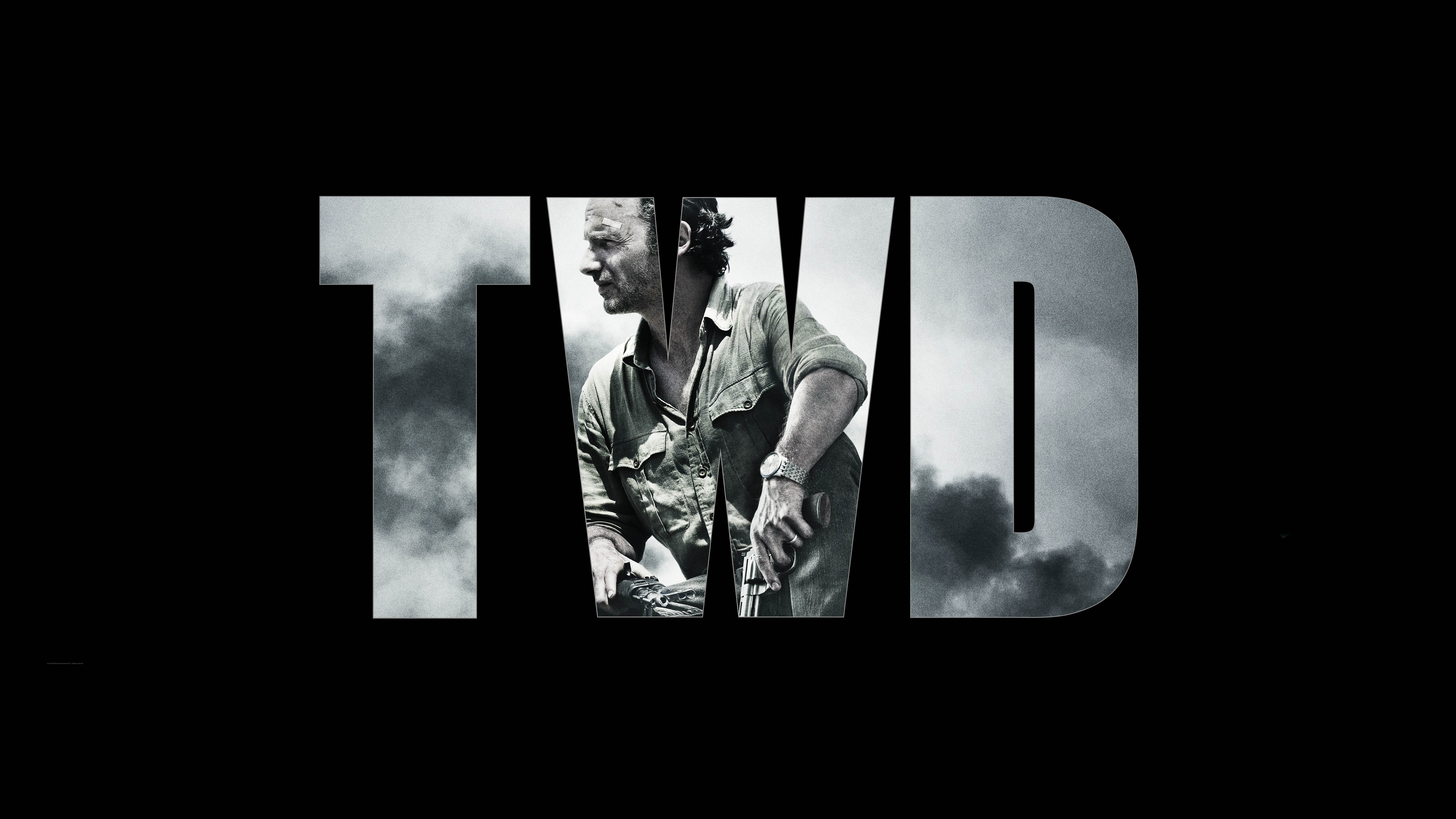 The Walking Dead, 8K, Rick Grimes, Andrew Lincoln, Fundo preto, 5K, AMOLED, Série de TV, Série da AMC