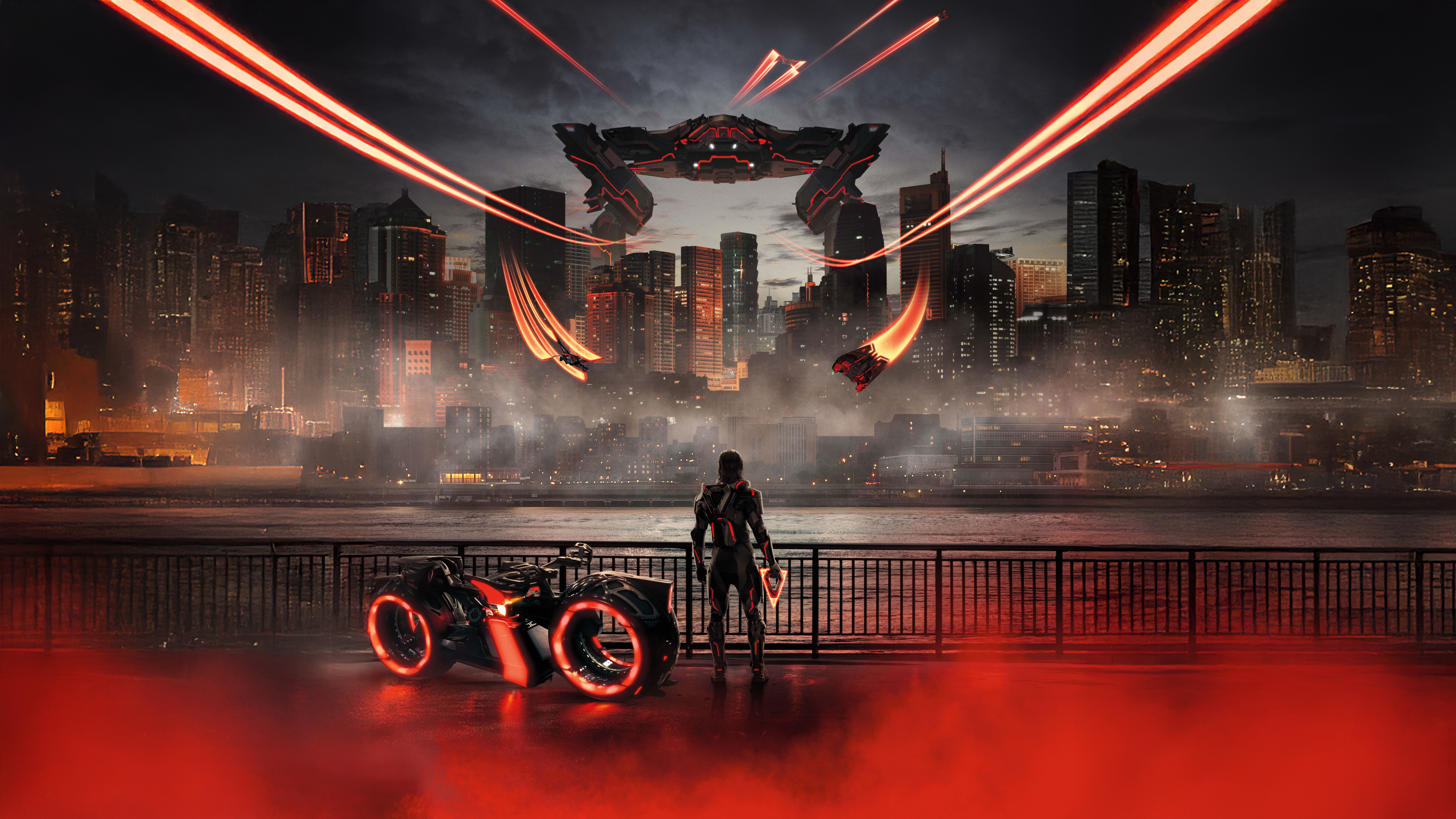 Tron: Ares, Futurista, Pôster de filme, Filmes de 2025, Filmes de ficção científica, 5K, 8K