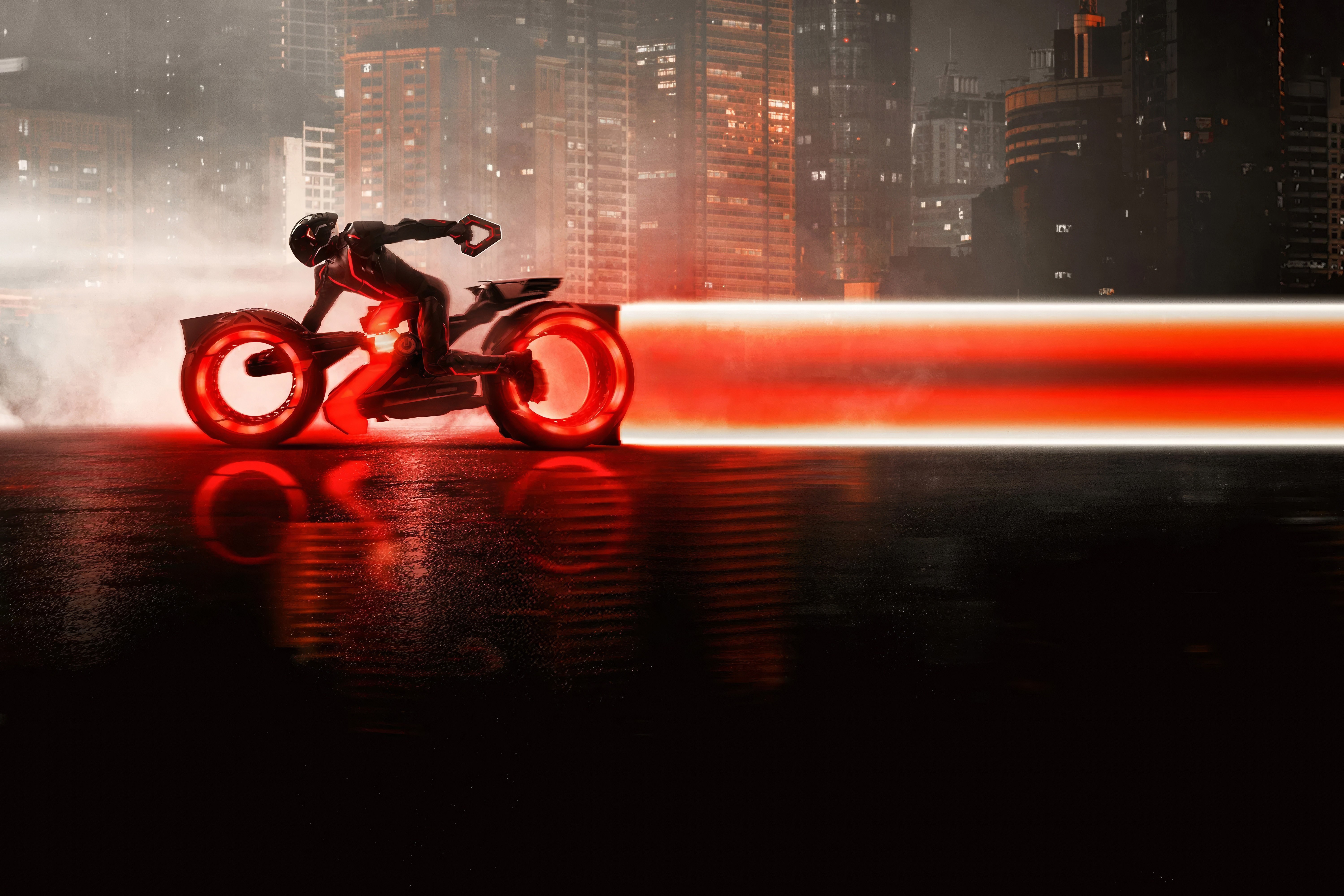 Tron: Ares, Pôster de filme, Futurista, Estética vermelha, 5K, Filmes de 2025