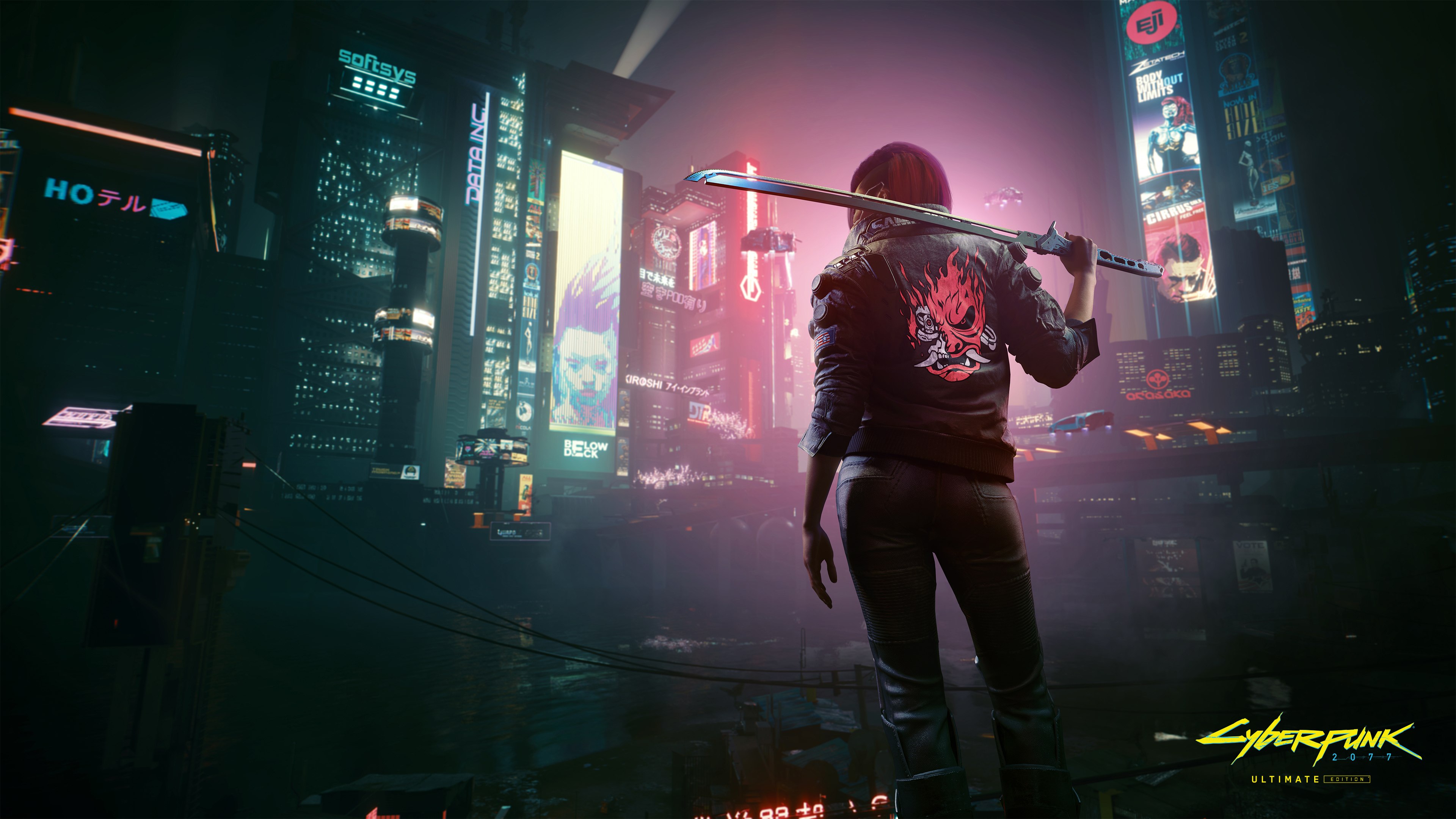 V feminina, Cyberpunk 2077, Ultimate Edition, Samurai, Katana, Jaqueta samurai, V (Cyberpunk)