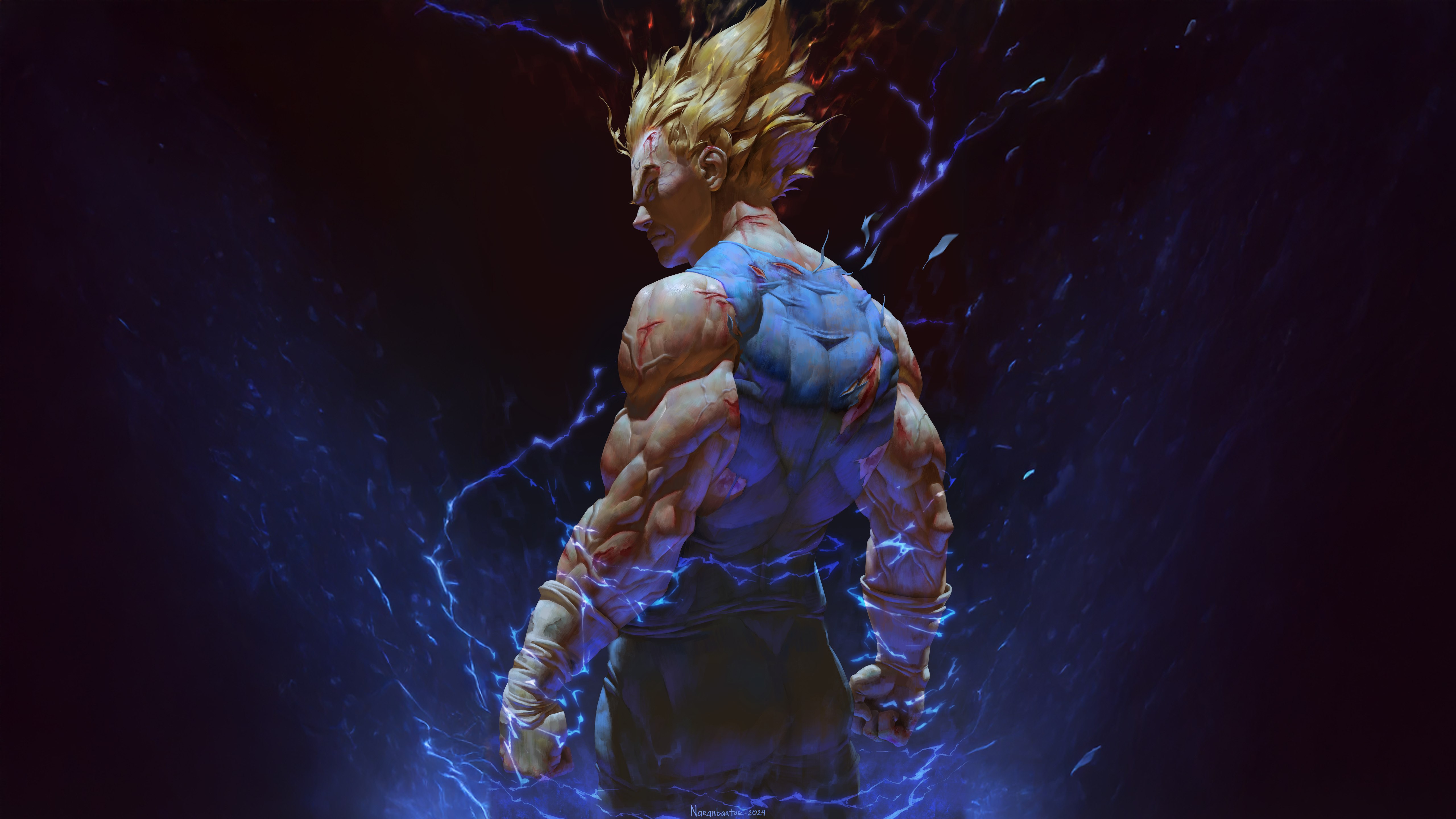 Vegeta, Musculoso, Super Saiyan Blue, 5K