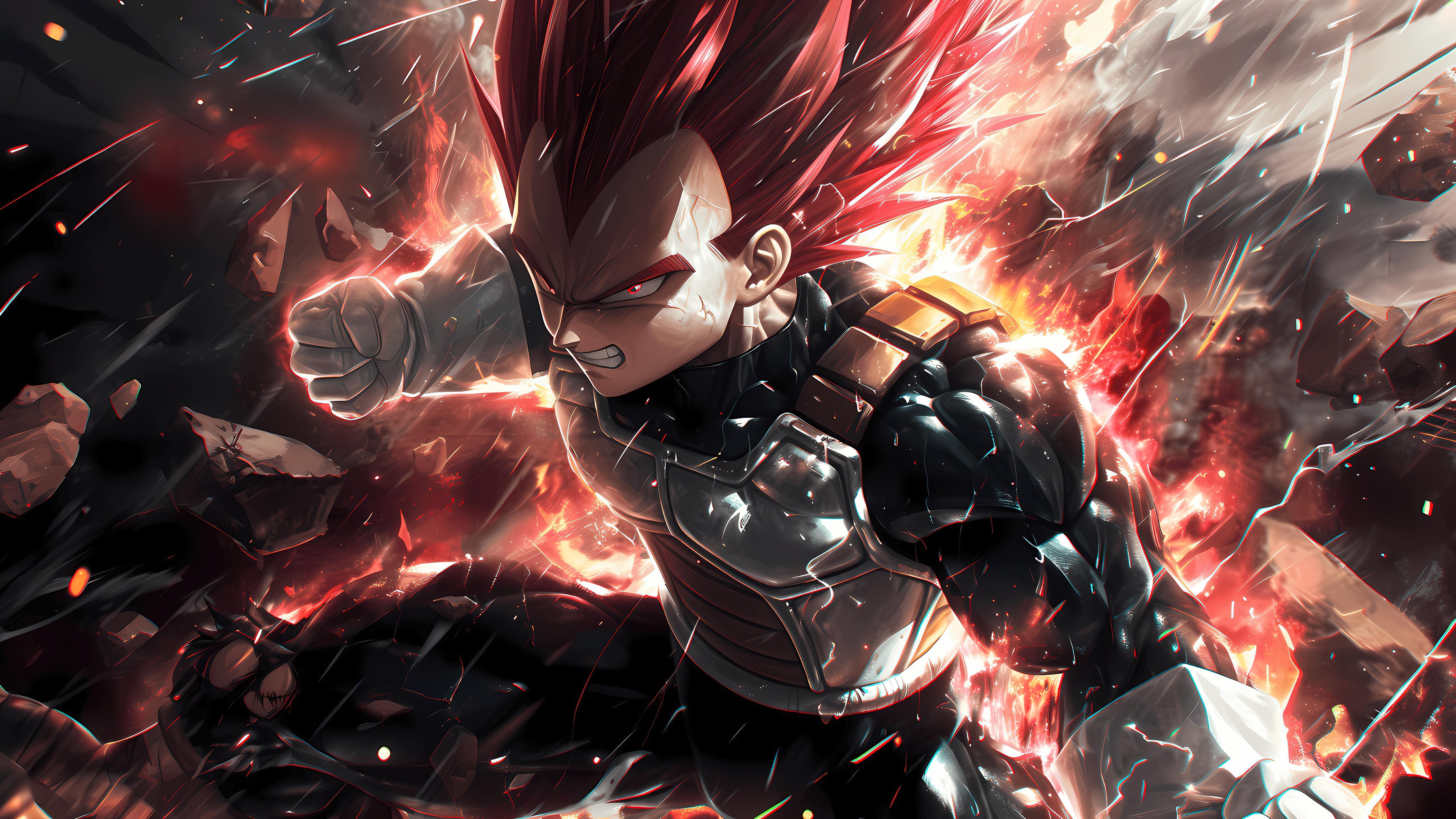 Vegeta, Super Saiyan God, Naruto, Arte de IA, 5K