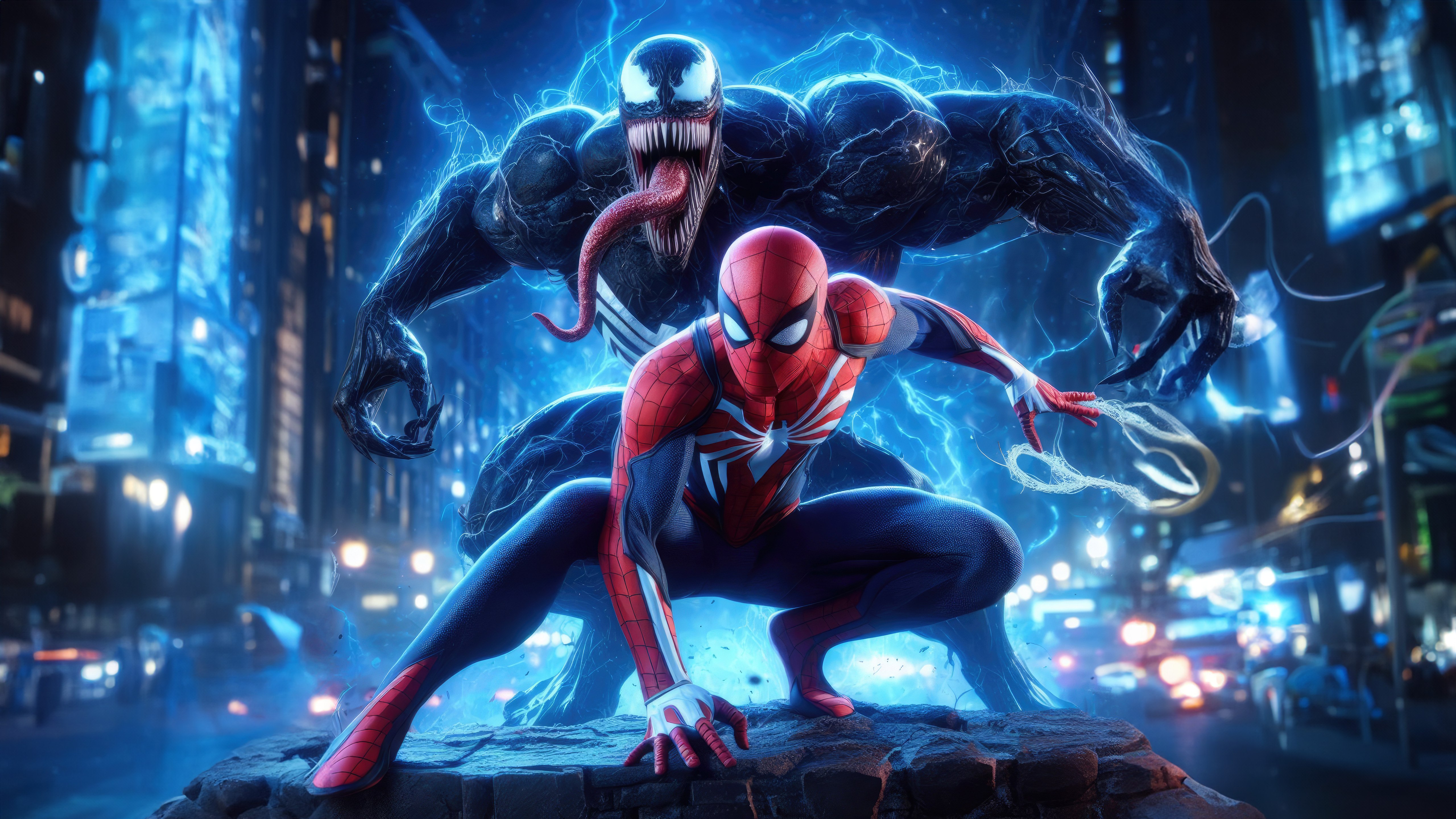 Venom, Homem-Aranha, Arte conceitual, 5K, Marvel Comics, Homem-Aranha