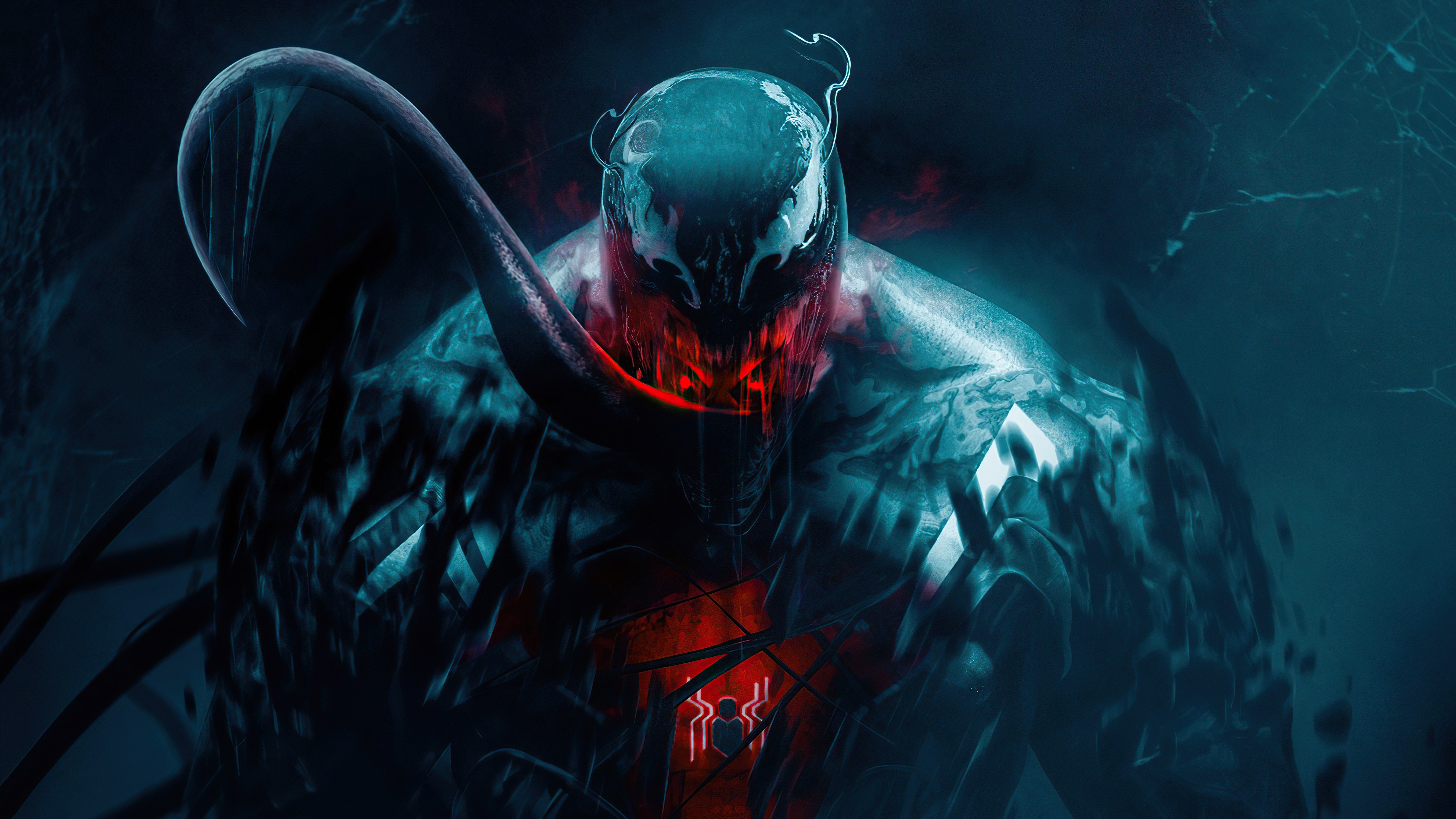 Venom, Homem-Aranha, Super-heróis da Marvel, Escuro, 5K, Homem-Aranha