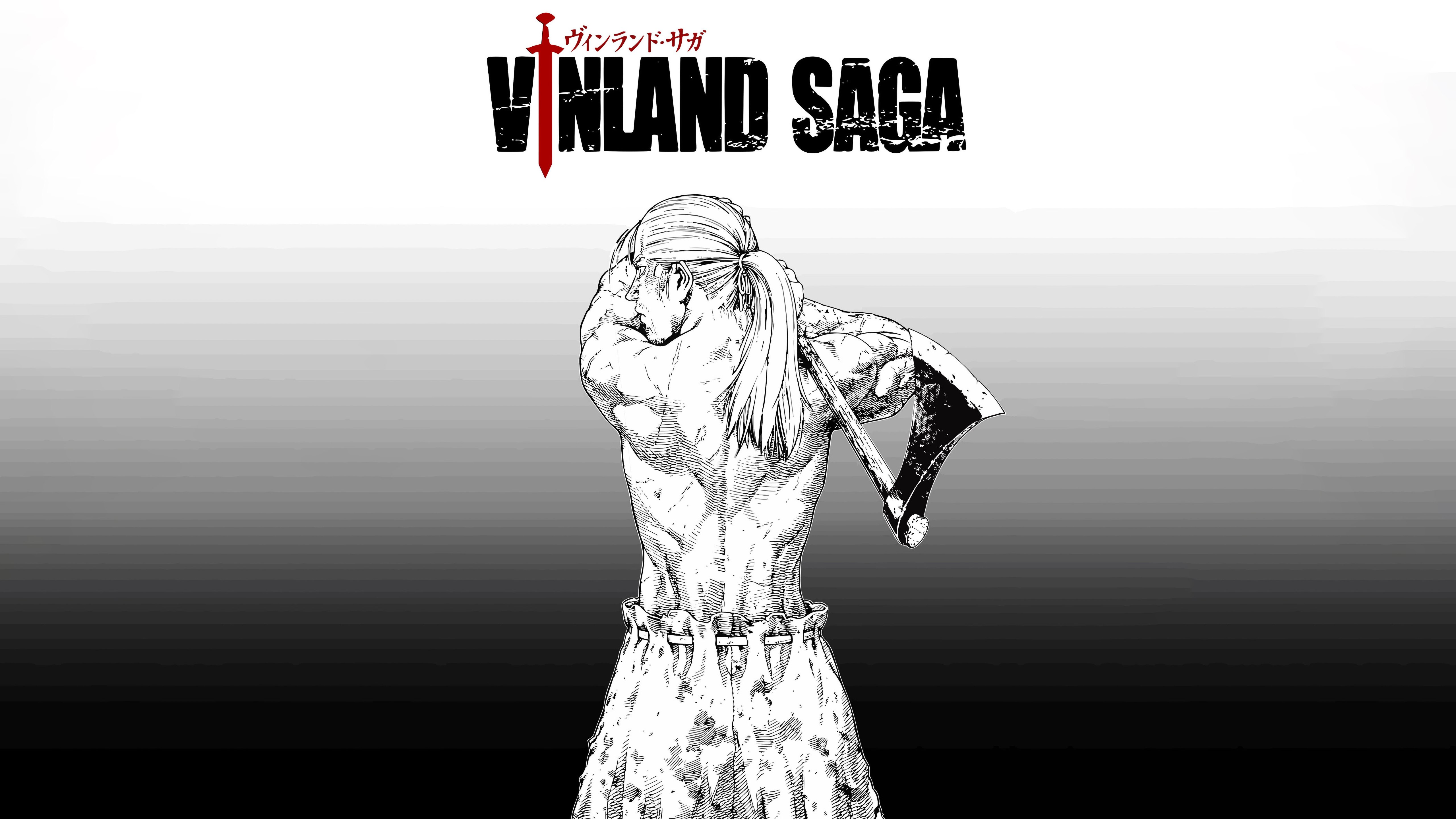 Vinland Saga, 5K, Preto e branco, Thorfinn