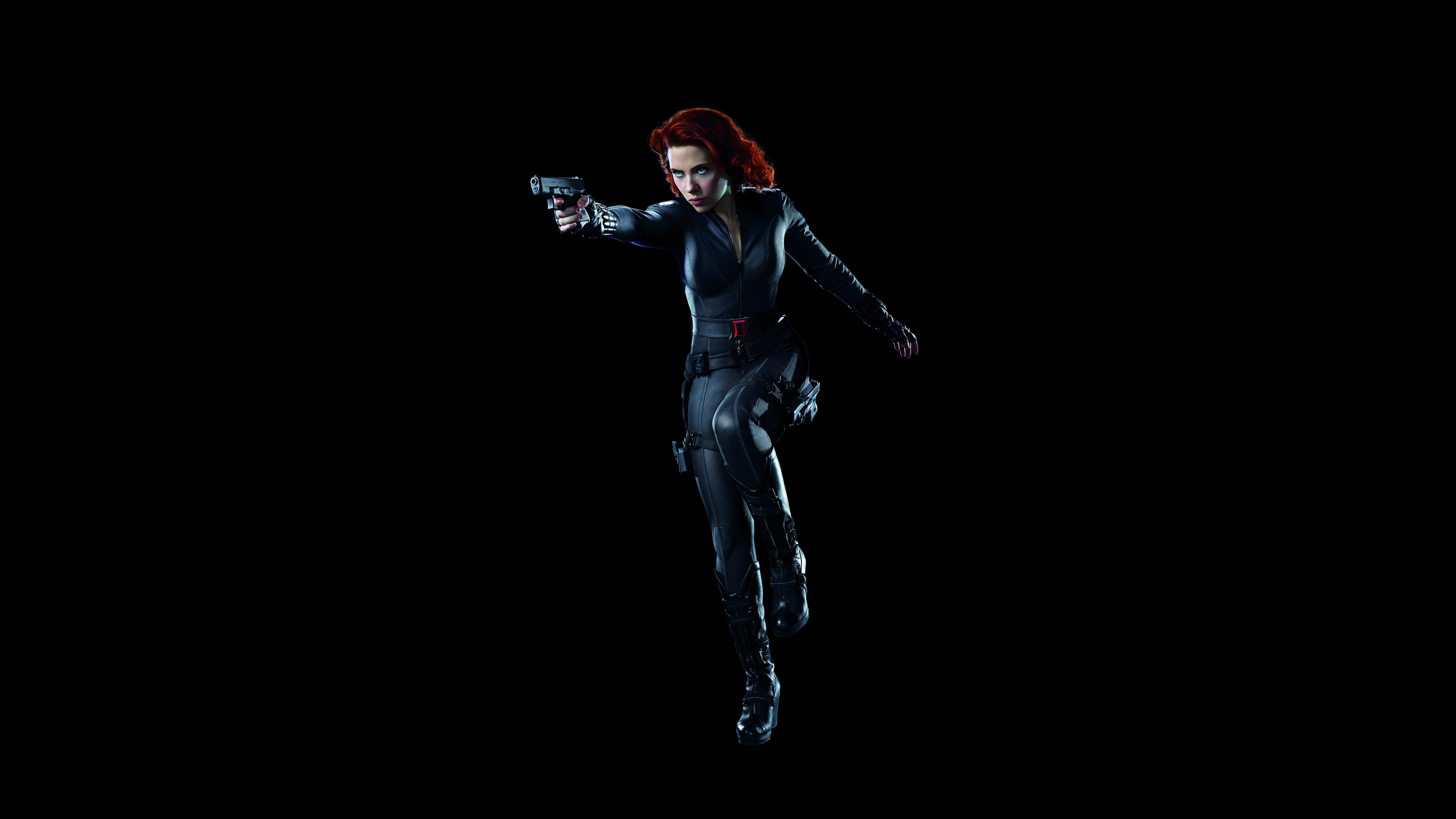 Viúva Negra, 8K, Scarlett Johansson, Fundo preto, 5K