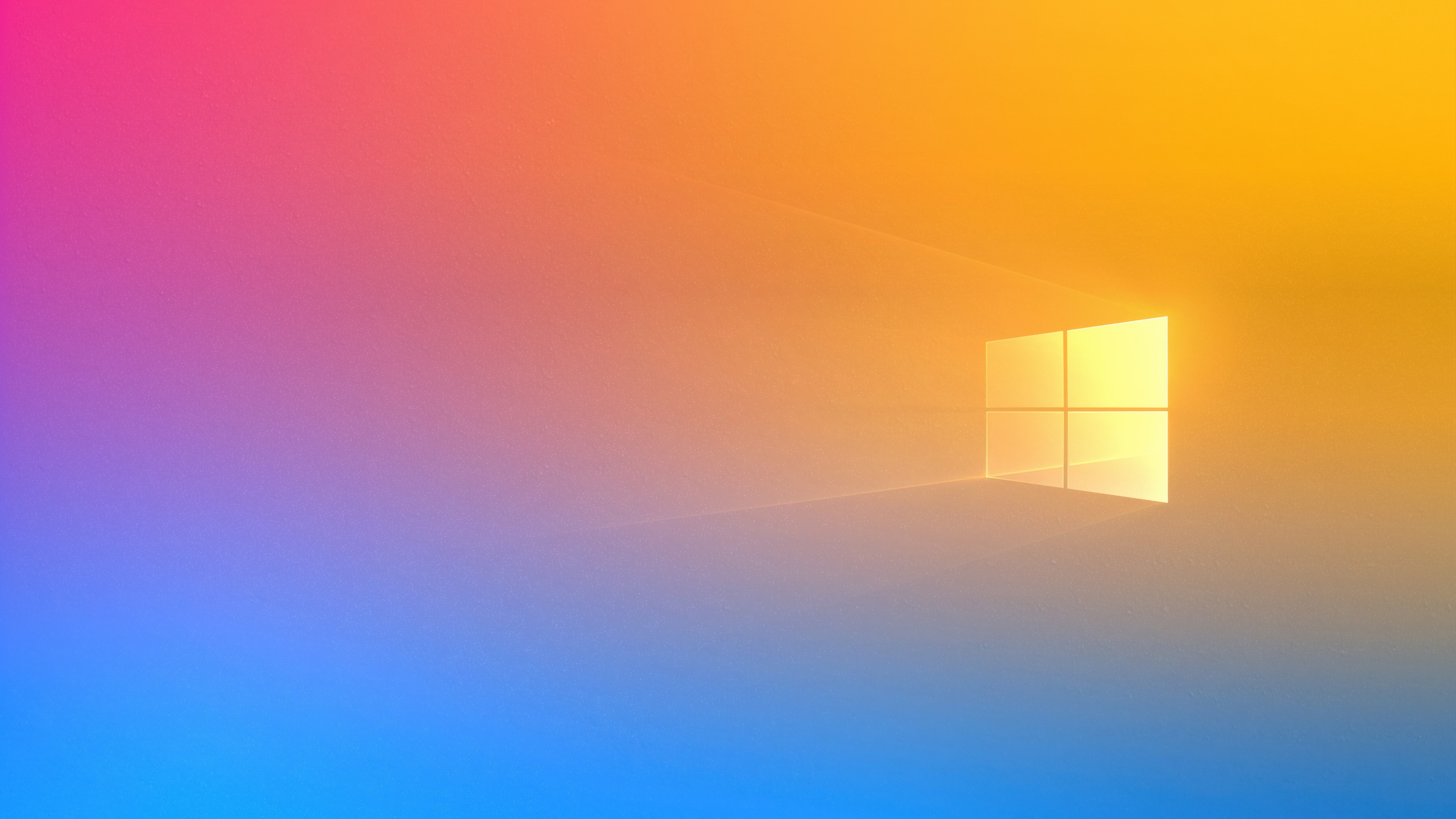 Windows 10, Gradiente amarelo, Fundo gradiente, Vibrante, 5K, Logo do Windows