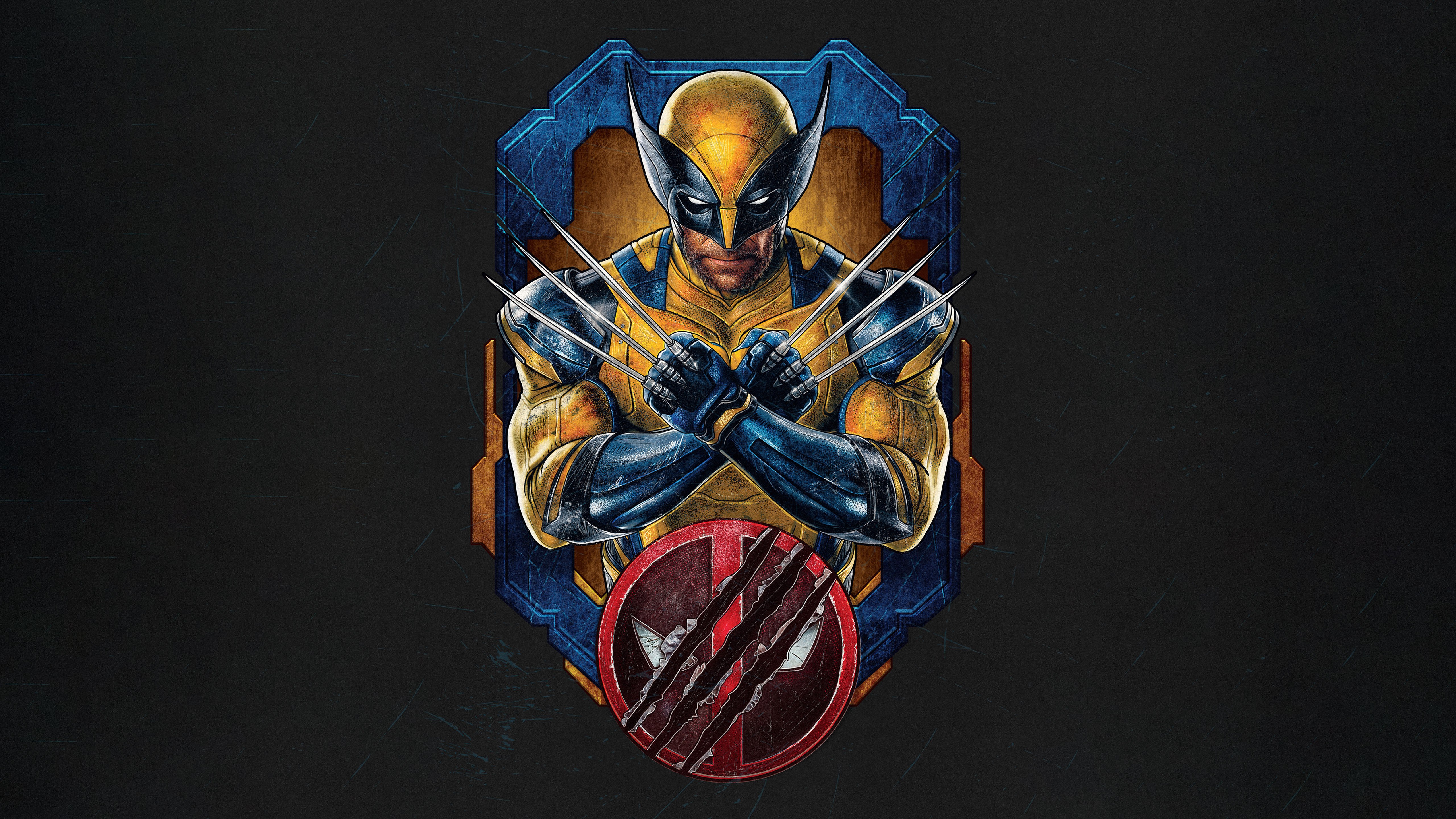 Wolverine, Deadpool & Wolverine, Pôster do filme, Fundo escuro, Filmes de 2024, 5K