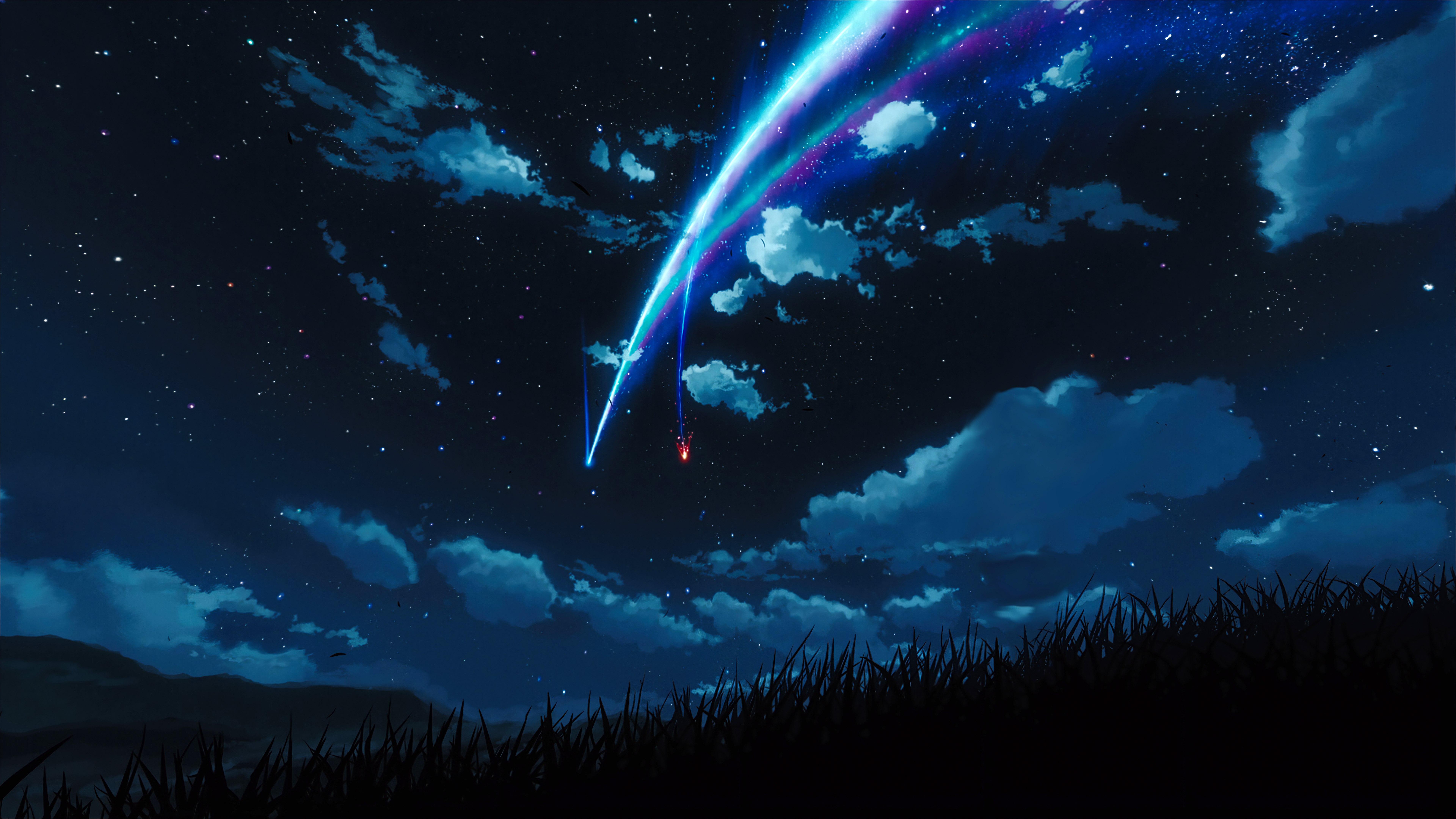 Your Name, Estrelas cadentes, Kimi no Na wa, Cometa Tiamat, 5K, 8K, Celestial