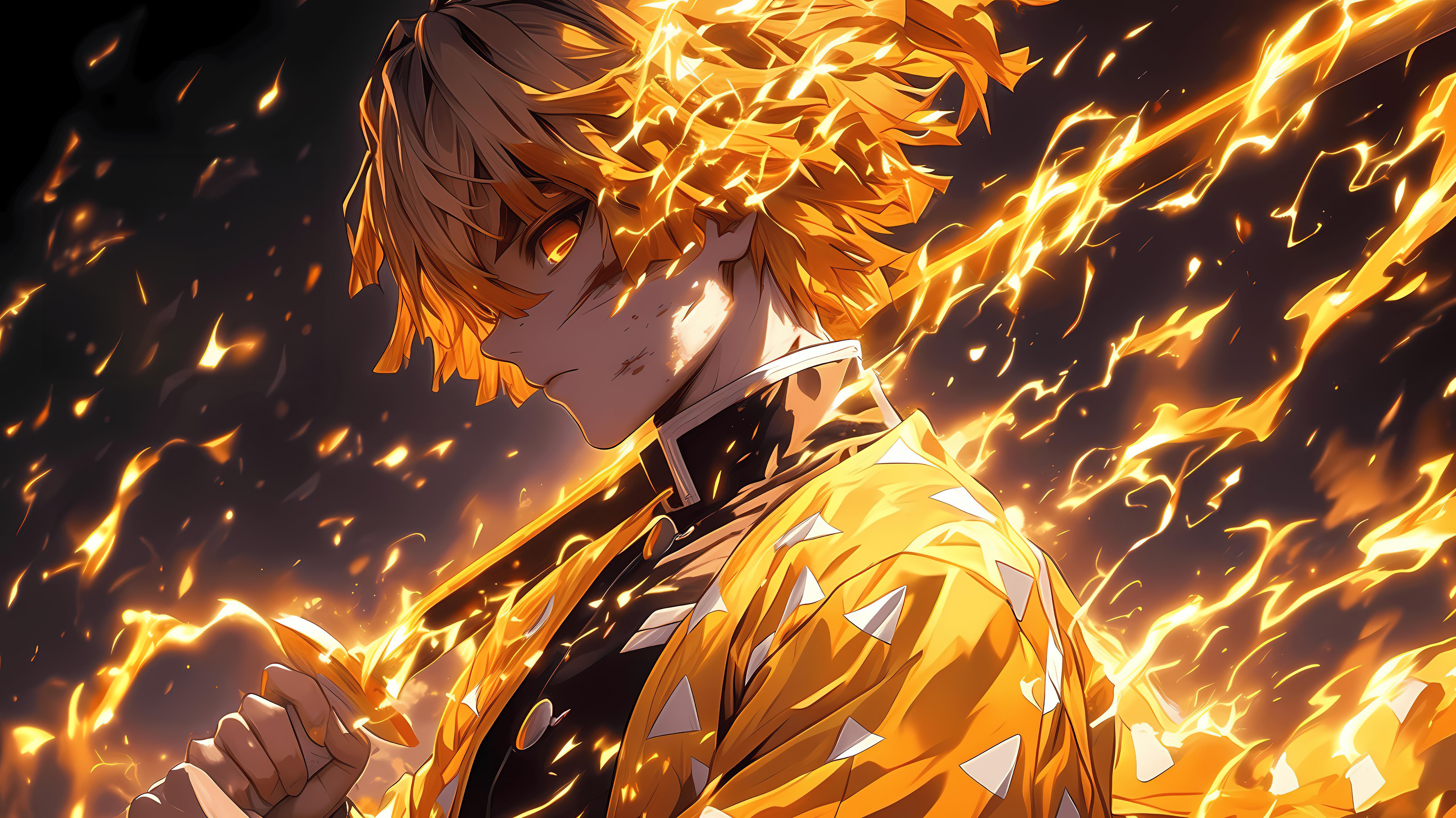 Zenitsu Agatsuma, 5K, Demon Slayer: Kimetsu no Yaiba, Arte de IA